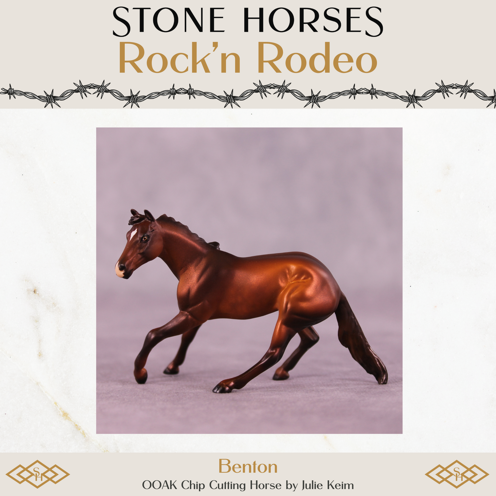 Benton OOAK Chip Cutting Horse by Julie Keim Special Chip Drop