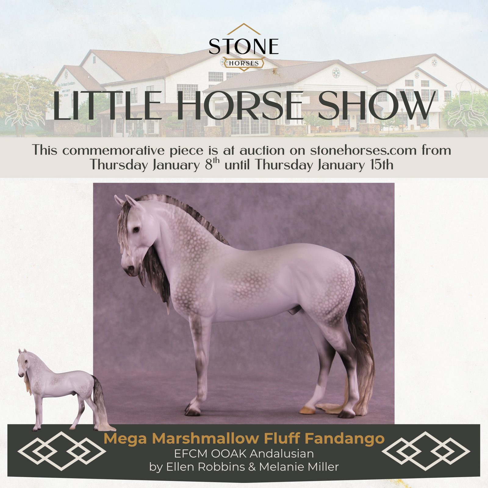 Mega Marshmallow Fluff Fandango OOAK EFCM Andalusian by Ellen Robbins & Melanie Miller SCD26