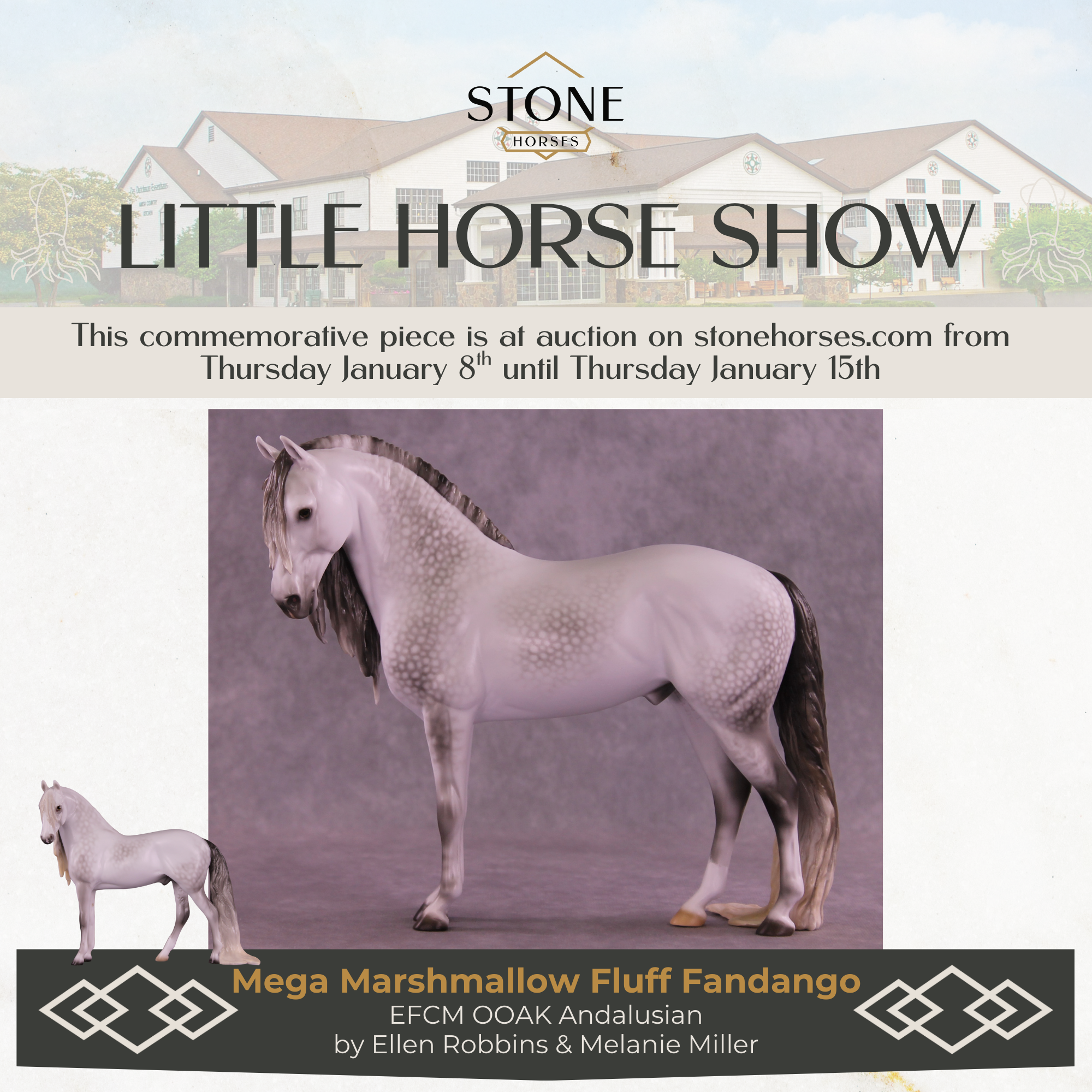 Mega Marshmallow Fluff Fandango OOAK EFCM Andalusian by Ellen Robbins &amp; Melanie Miller SCD26