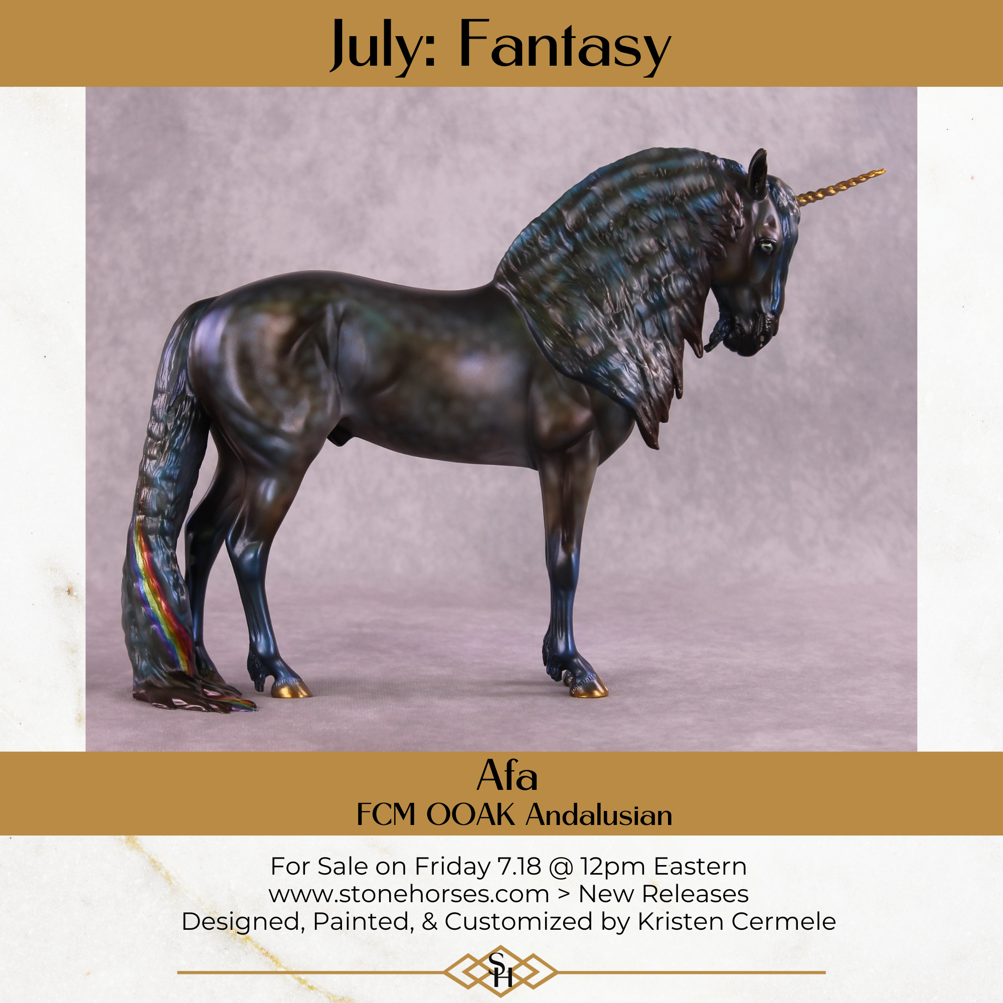 Afa OOAK FCM Andalusian By Kristen Cermele July GemStones Series