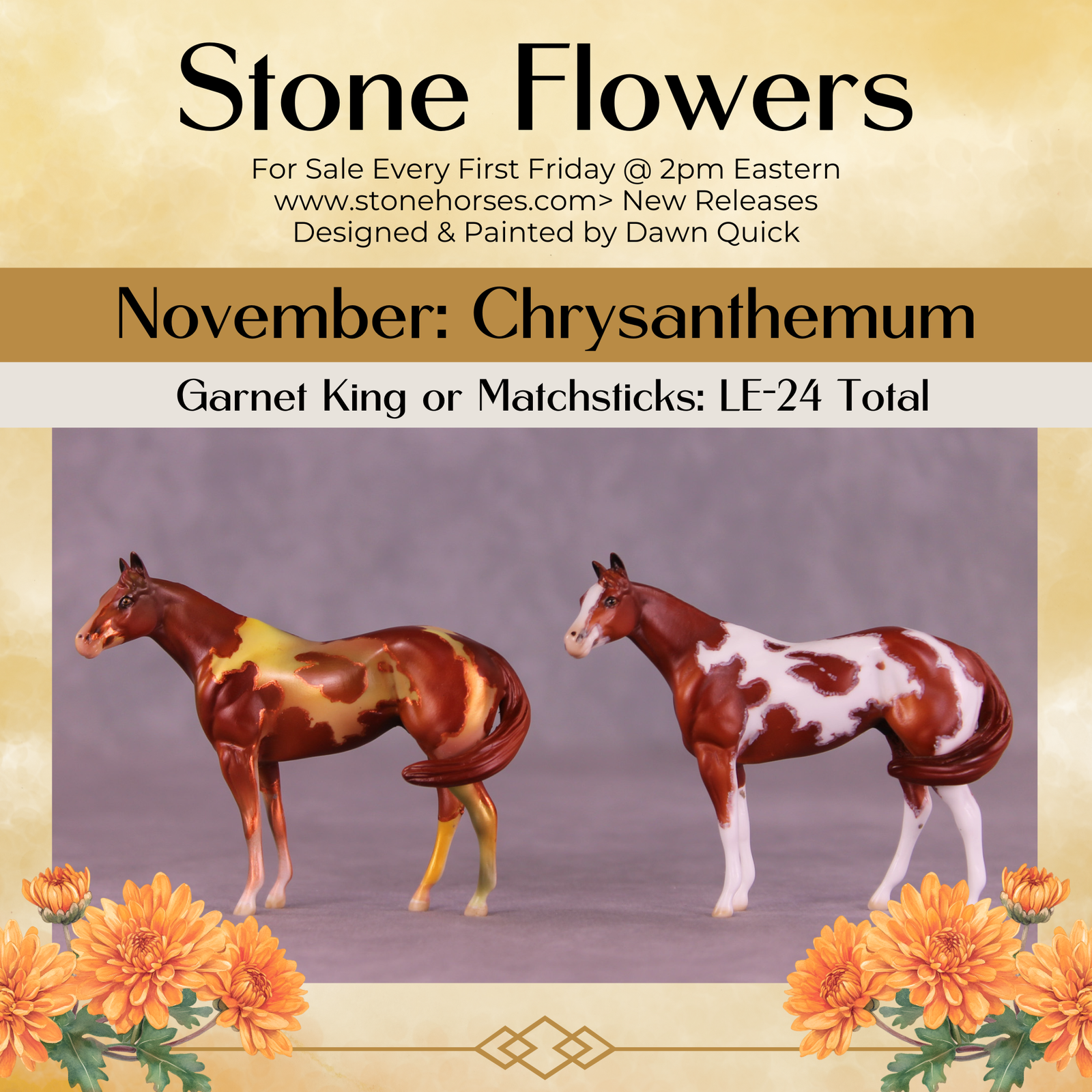 Garnet King or Matchsticks LE-24 FCM Chip Stock Horse by Dawn Quick FS25