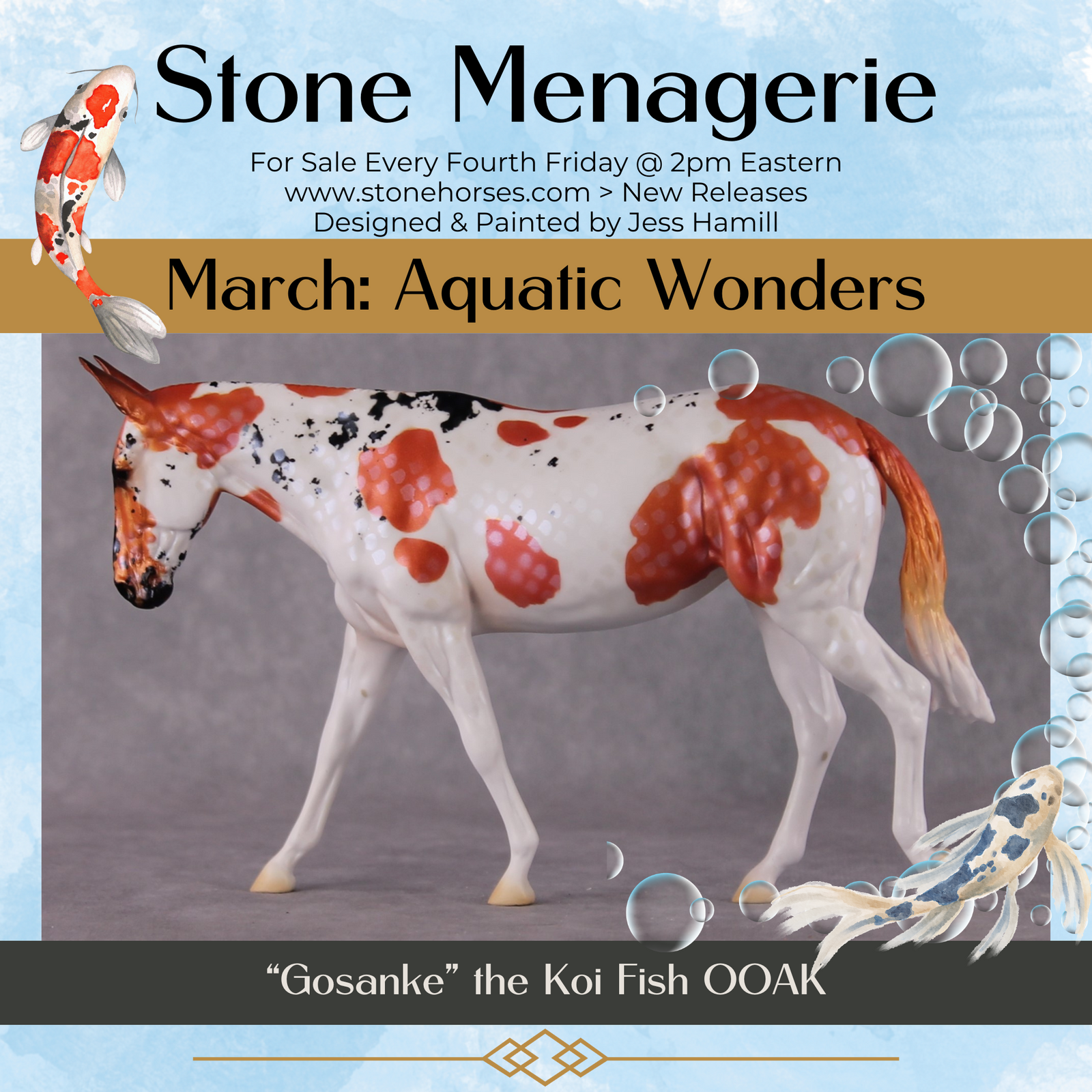 "Gosanke" OOAK Koi Inspired Pebble Mule by Jess Hamill