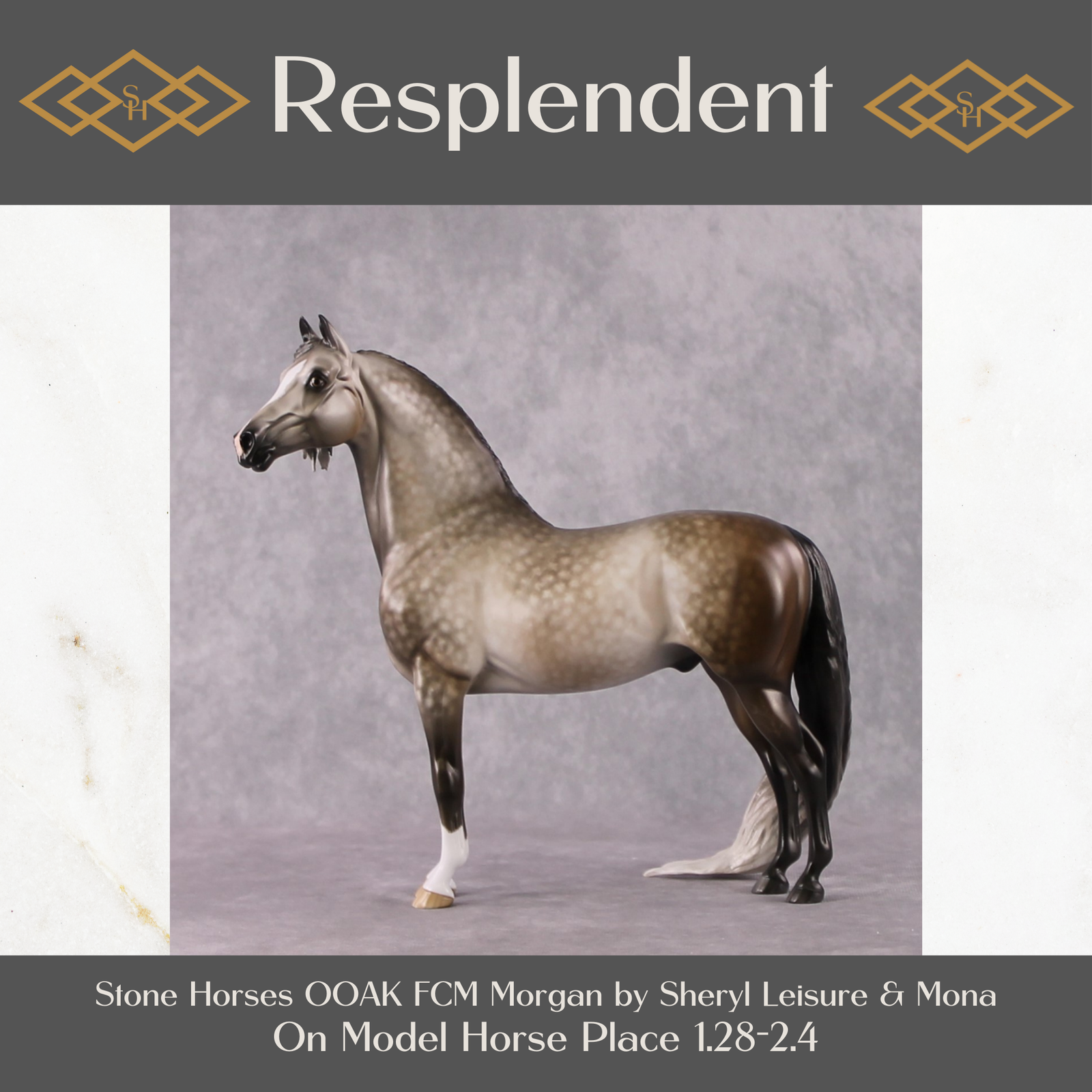 Stone Horses OOAK FCM "Resplendent" - Dapple Grey Morgan by Sheryl Leisure & Mona Best Offer 2/04/2025