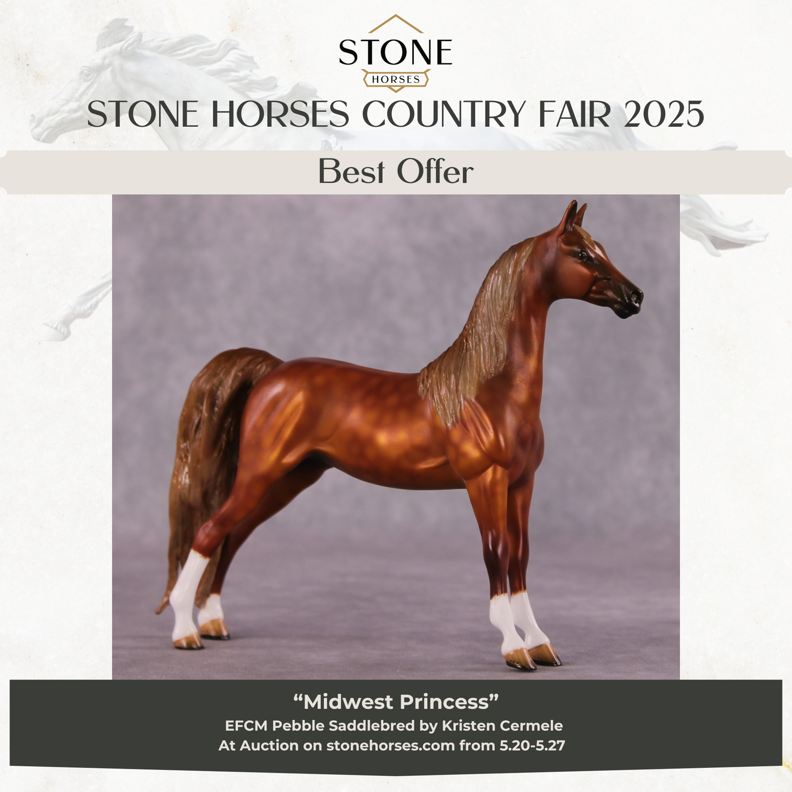 "Midwest Princess" OOAK EFCM Pebble Saddlebred By Kristen Cermele SHCF25 Best Offer 5/27/25