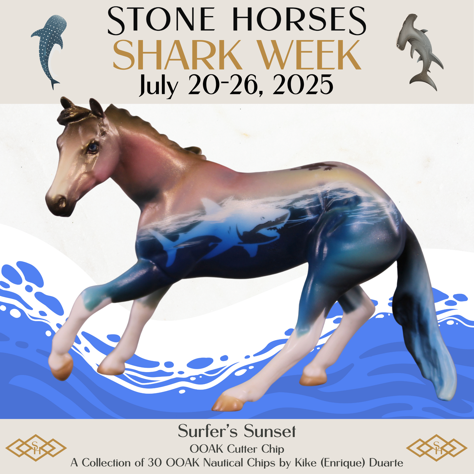 Surfer's Sunset OOAK Cutter Chip by Kike Duarte SCD25