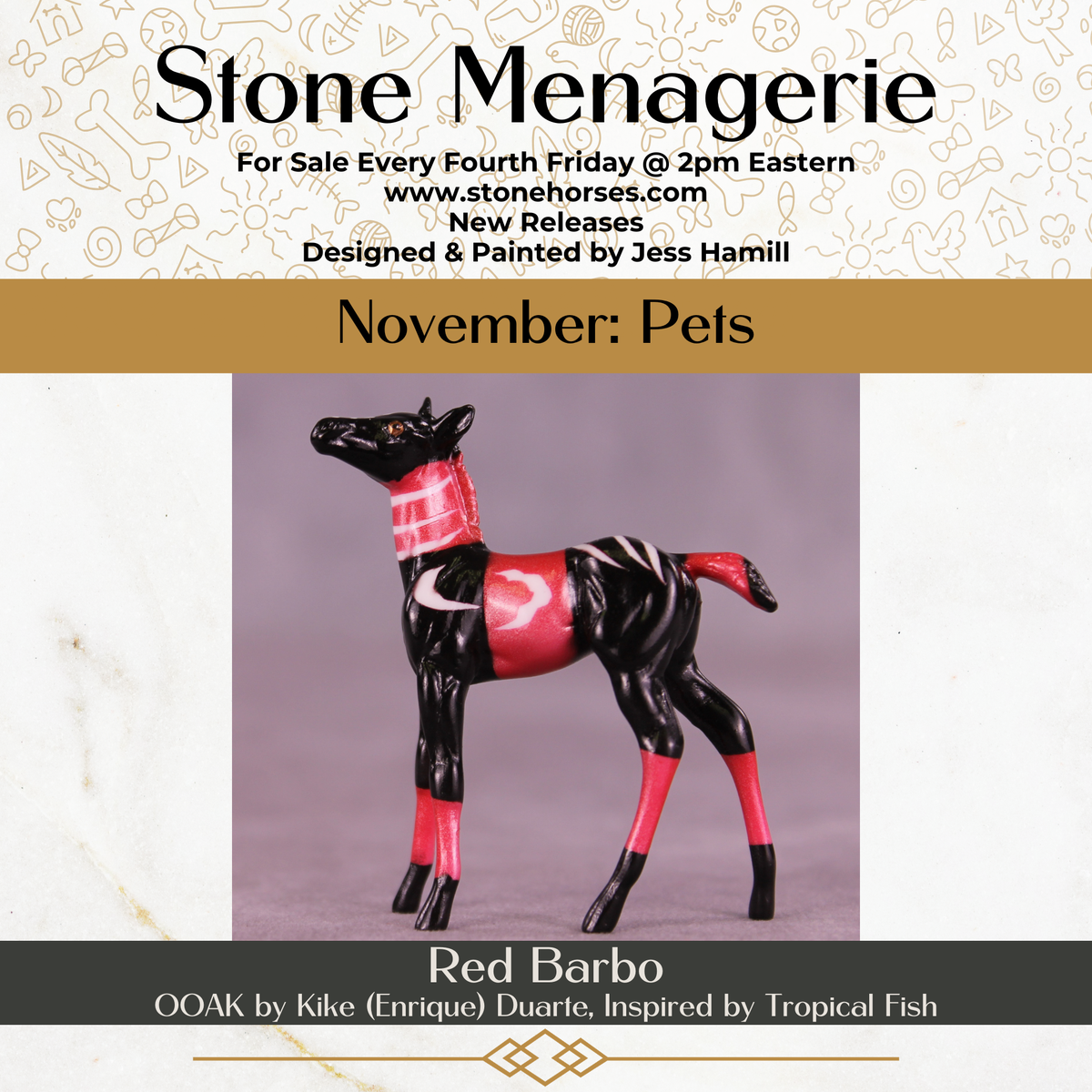 Red Barbo OOAK Chip Foal by Kike (Enrique) Duarte MS25