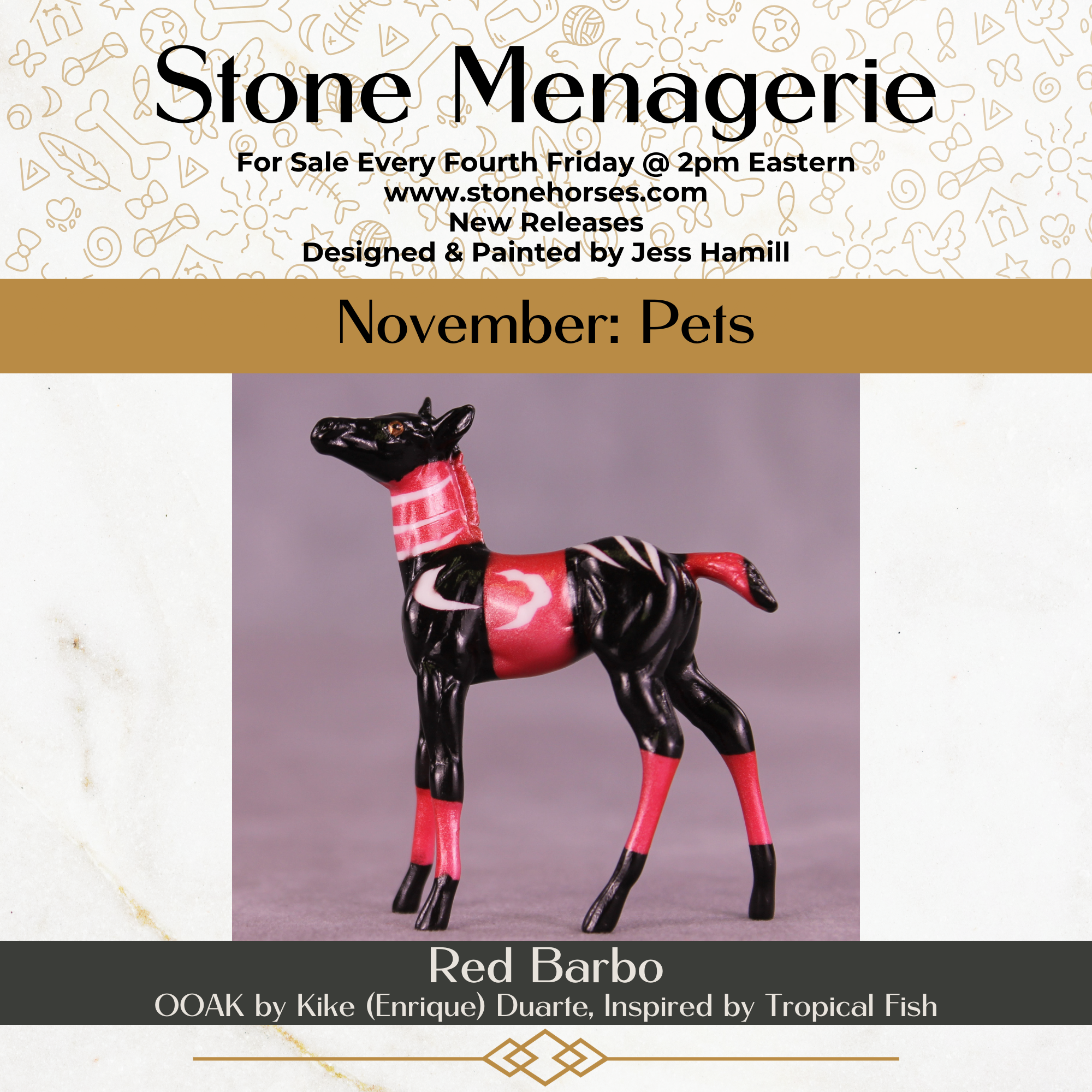 Red Barbo OOAK Chip Foal by Kike (Enrique) Duarte MS25