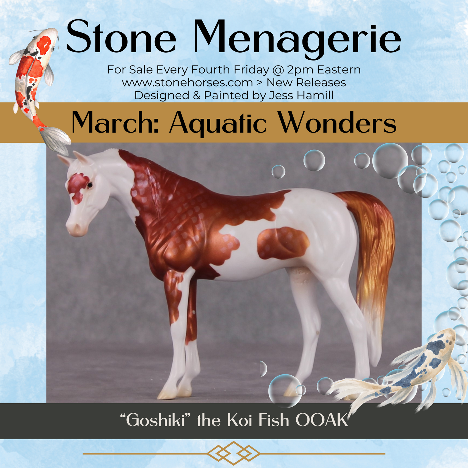 "Goshiki" OOAK Koi Inspired Pebble Arabian Mare by Jess Hamill