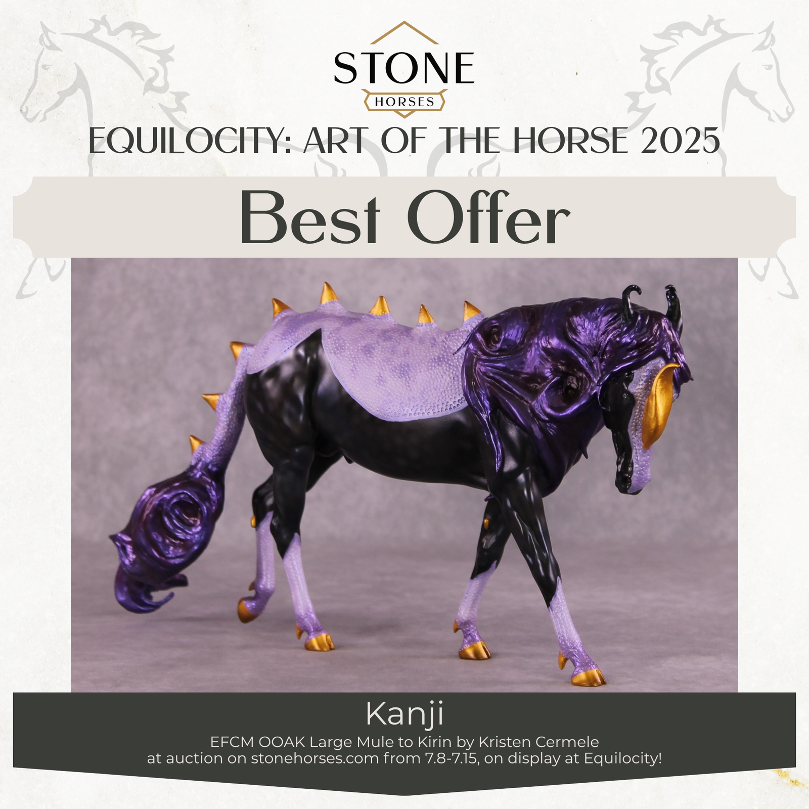 "Kanji" OOAK EFCM Large Mule Kirin by Kristen Cermele Best Offer EQ25 07/15/25