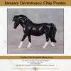 Waffles OOAK Custom Shaded Black Pony Chip By Kristin Cermele - Gemstone Series