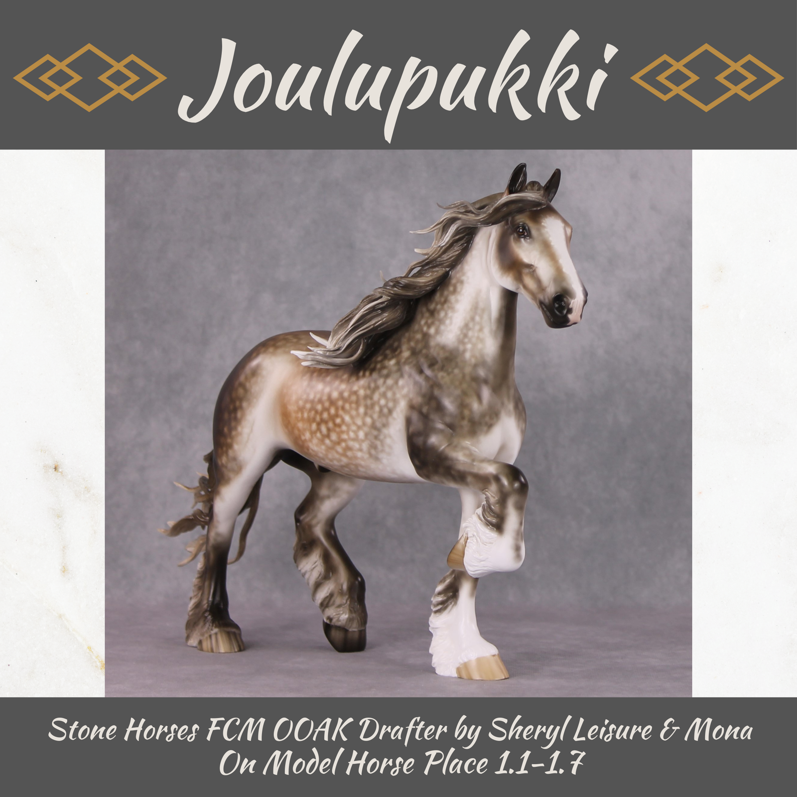"Joulupukki" OOAK Rose Grey Trotting Drafter Painted By Sheryl Leisure & Mona Best Offers 01/07/25