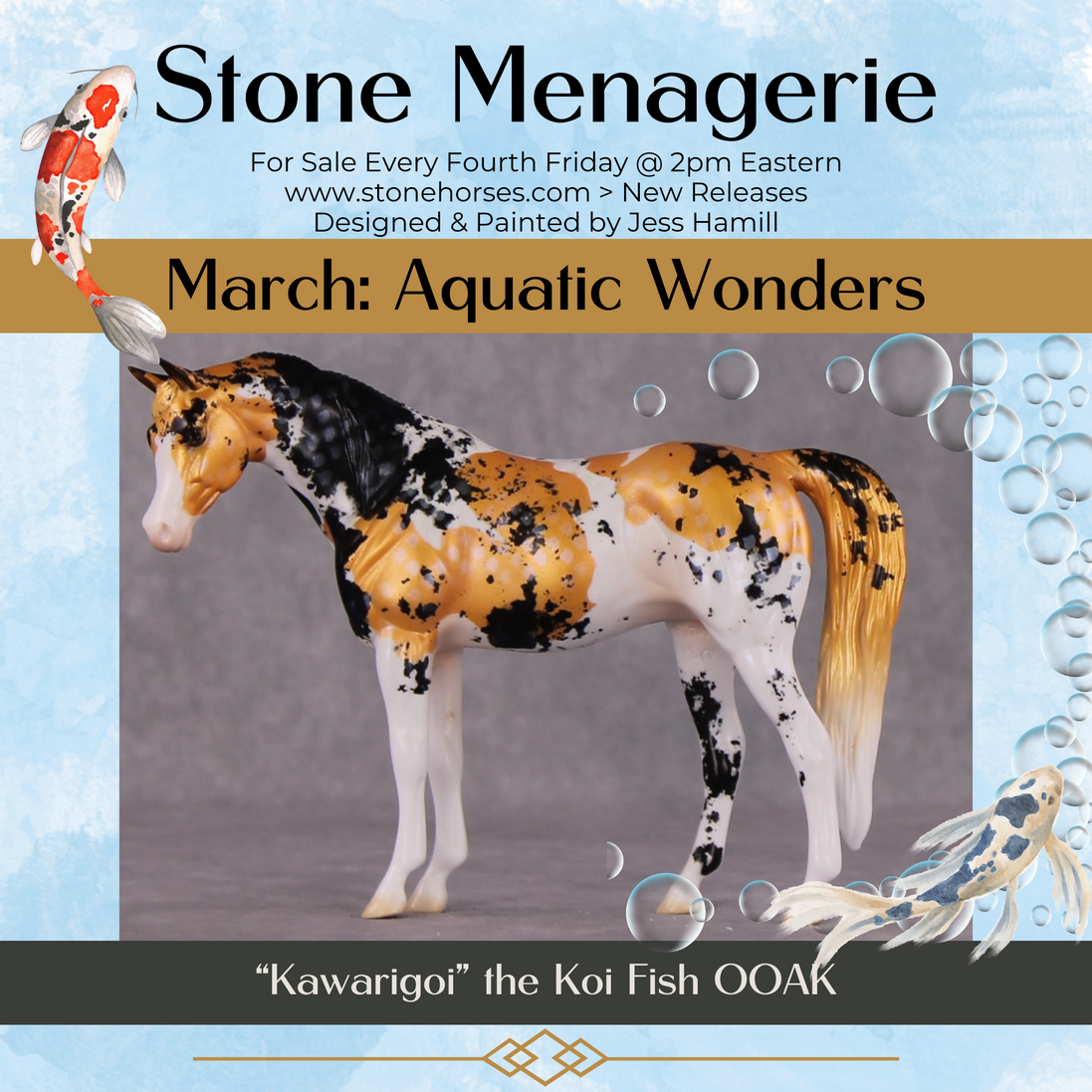 "Kawarigoi" OOAK Koi Inspired Pebble Arabian Mare by Jess Hamill