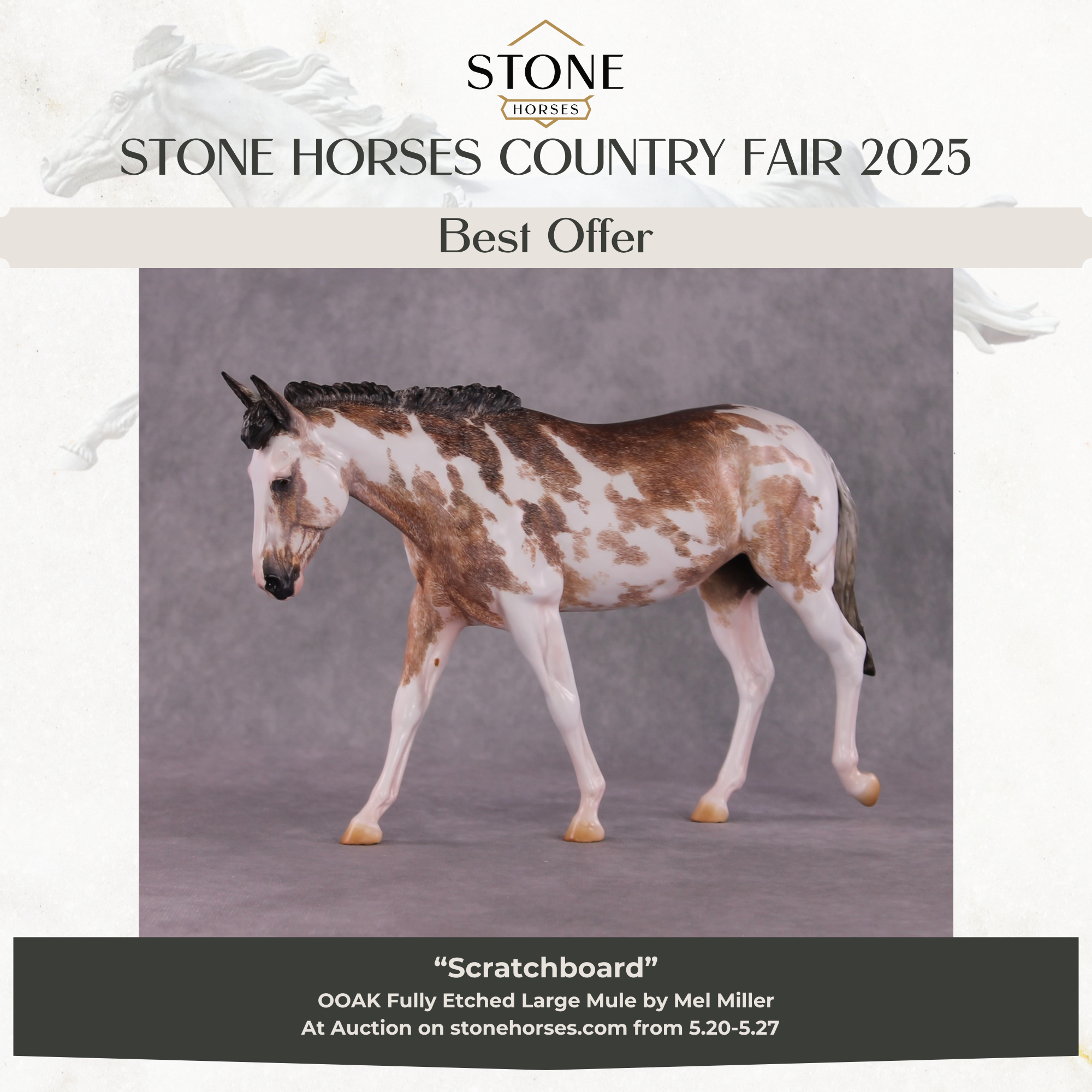 "Scratchboard" OOAK Large Mule By Mel Miller SHCF25 Best Offer 5/27/25