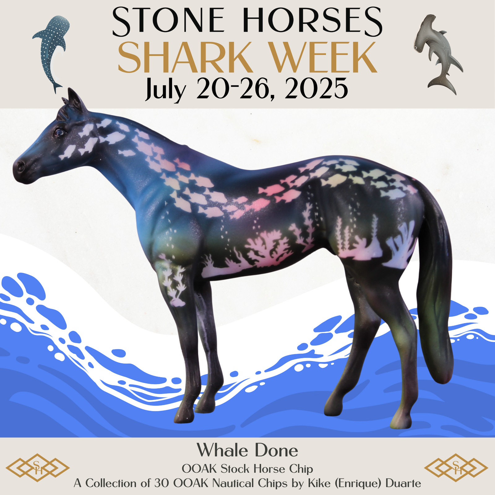Whale Done OOAK Stock Horse Chip by Kike Duarte SCD25