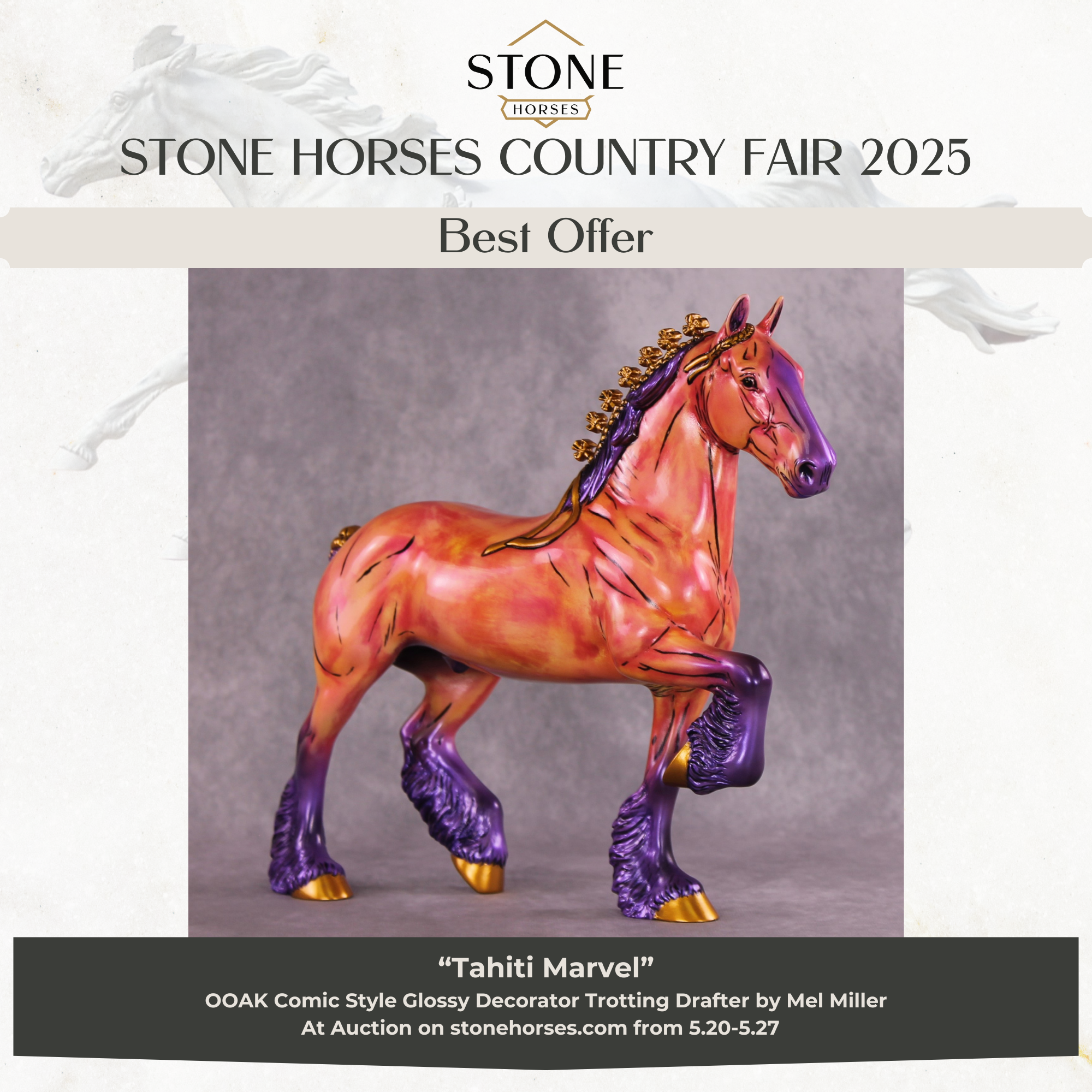 "Tahiti Marvel" OOAK Trotting Drafter By Mel Miller SHCF25 Best Offer 5/27/25