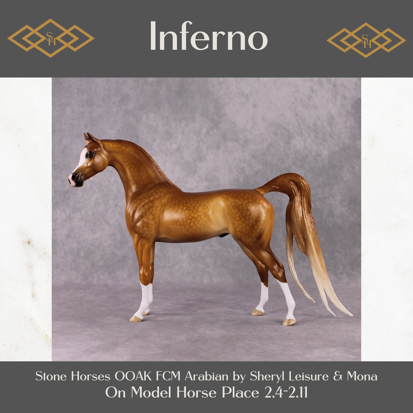 Stone Horses OOAK FCM "Inferno" - Chestnut Arabian Stallion by Sheryl Leisure & Mona 02/11/2025