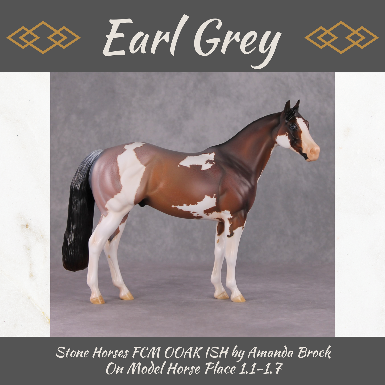 "Earl Grey" OOAK Roan Pinto ISH W/ Criollo Customizing Painted By Amanda Brock Best Offers 01/07/25