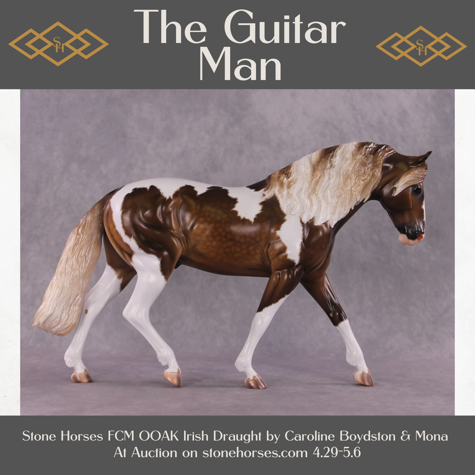 "The Guitar Man" OOAK FCM Irish Draught By Caroline Boydston Best Offer 5/6/2025