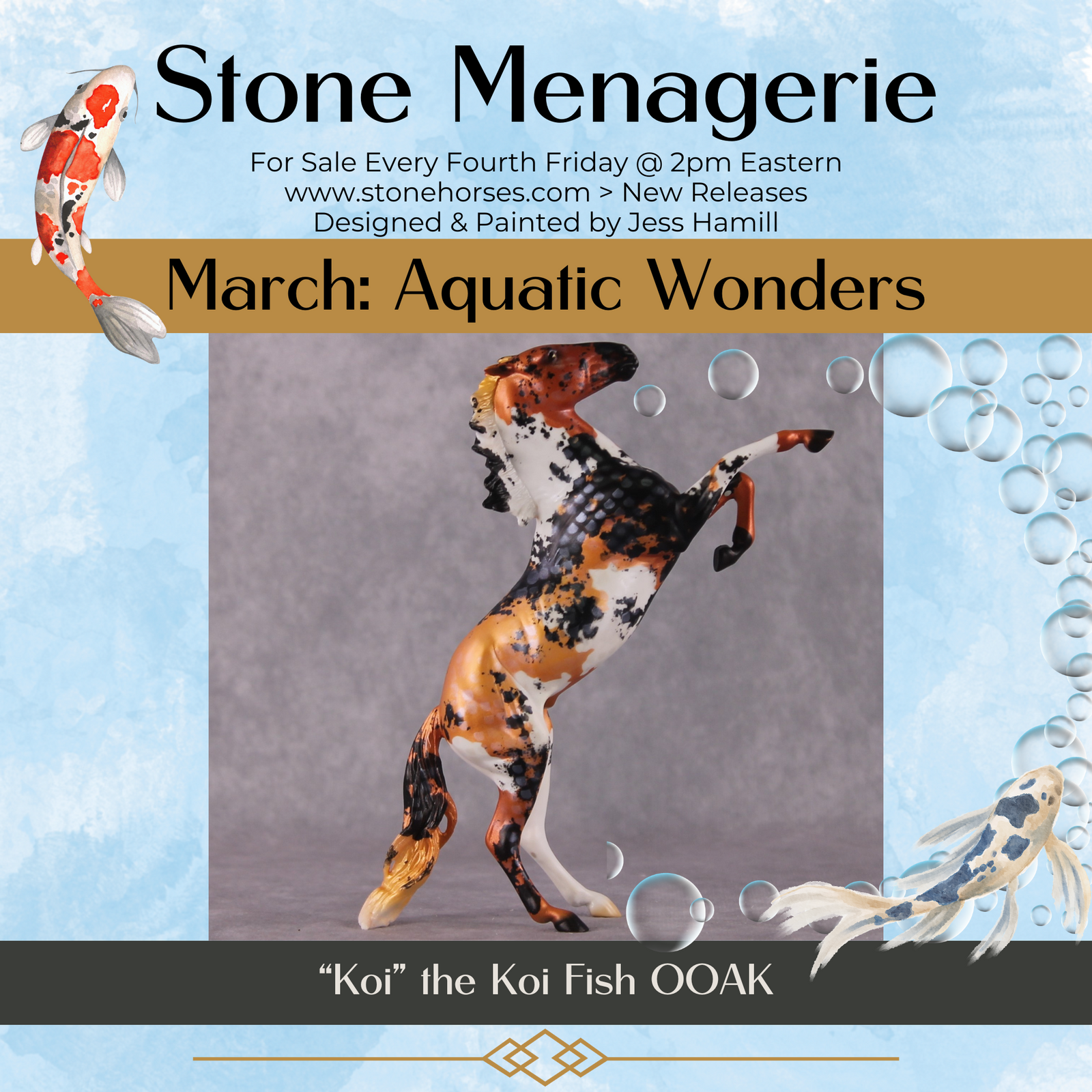 "Koi" OOAK Koi Inspired Rearing Pebble by Jess Hamill