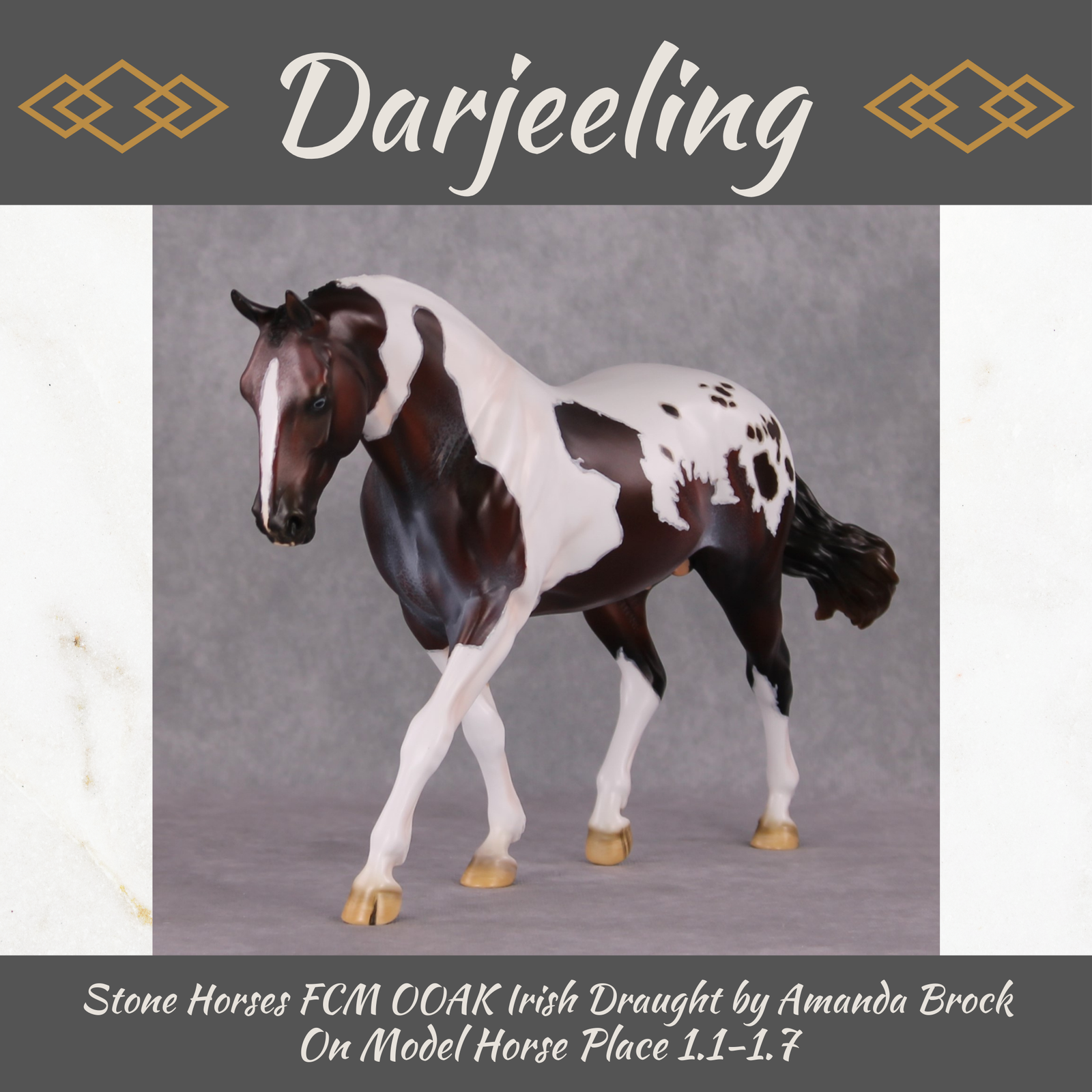 "Darjeeling" OOAK Roan Pintaloosa Irish Draught Painted By Amanda Brock Best Offers 01/07/25