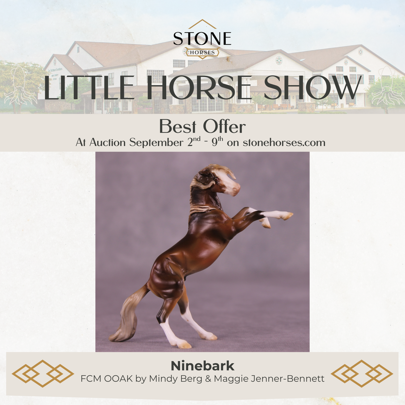 Ninebark OOAK EFCM Chip Rearing Horse by Mindy Berg Best Offers LHS25 09/09/2025