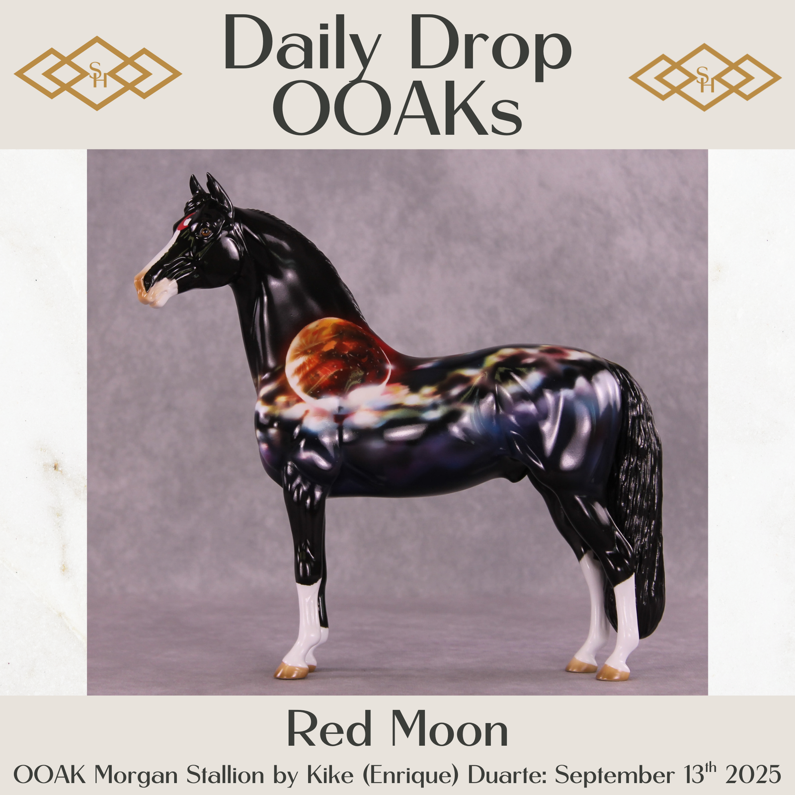 Red Moon OOAK Morgan Stallion by Kike (Enrique) Duarte DDOOAKs25
