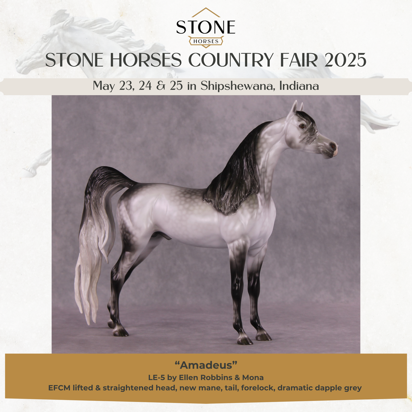 "Amadeus" LE-5 EFCM Arabian Stallion By Ellen Robbins SHCF25OS Run