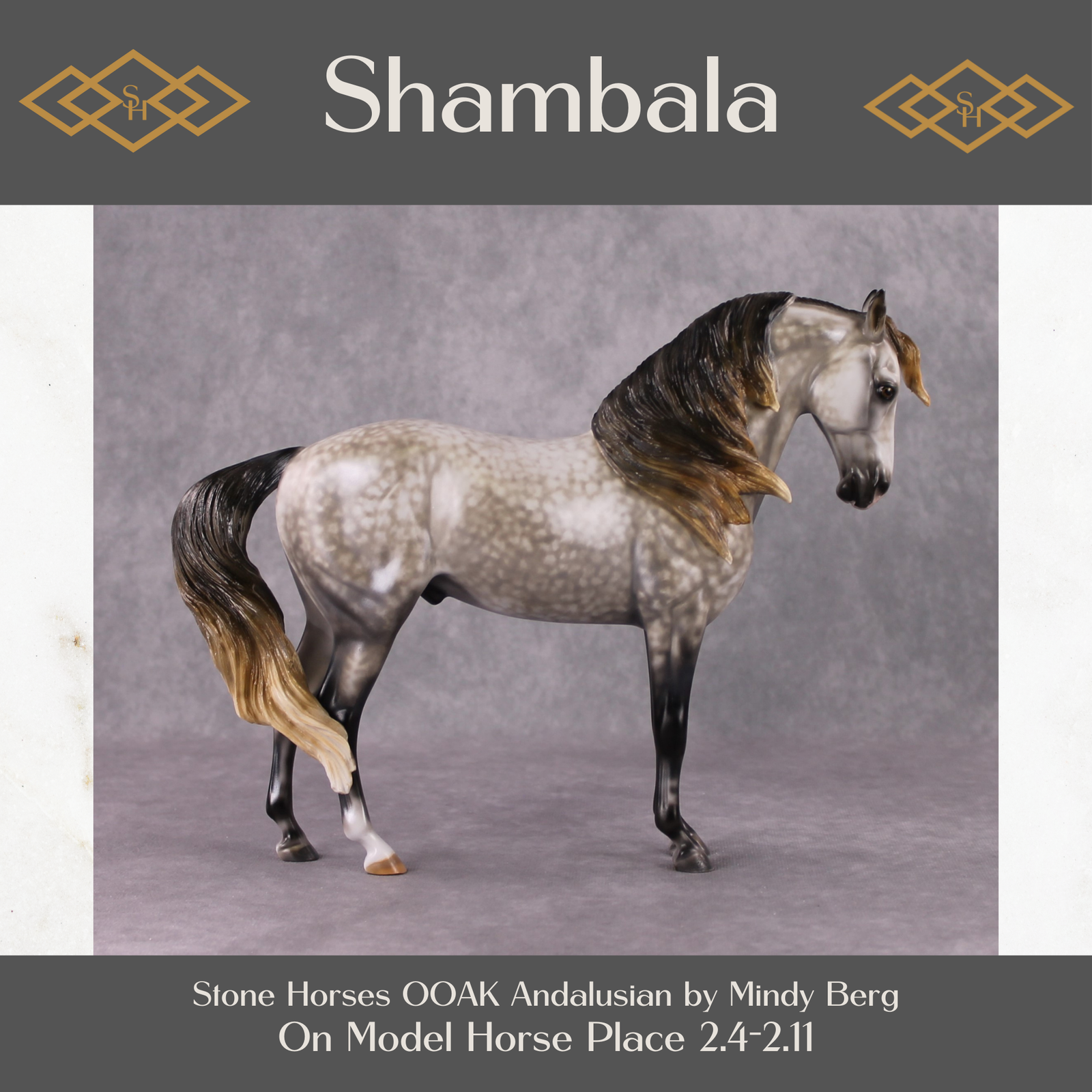 Stone Horses OOAK "Shambala" - Rose Grey Andalusian by Mindy Berg 02/11/2025