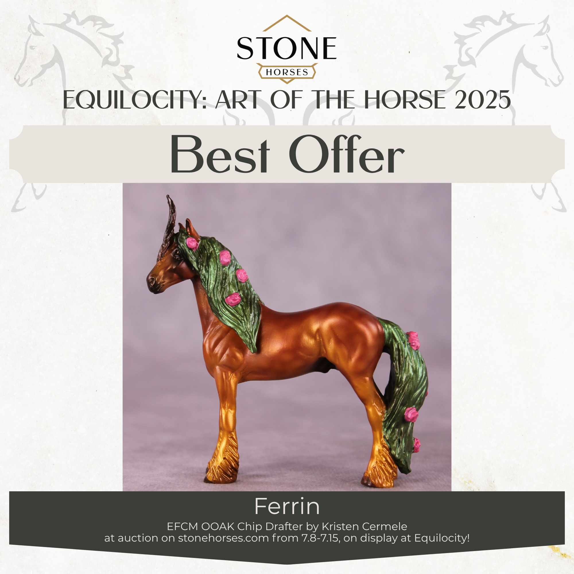 "Ferrin" OOAK EFCM Draft Chip Forest Unicorn by Kristen Cermele Best Offer EQ25 07/15/25