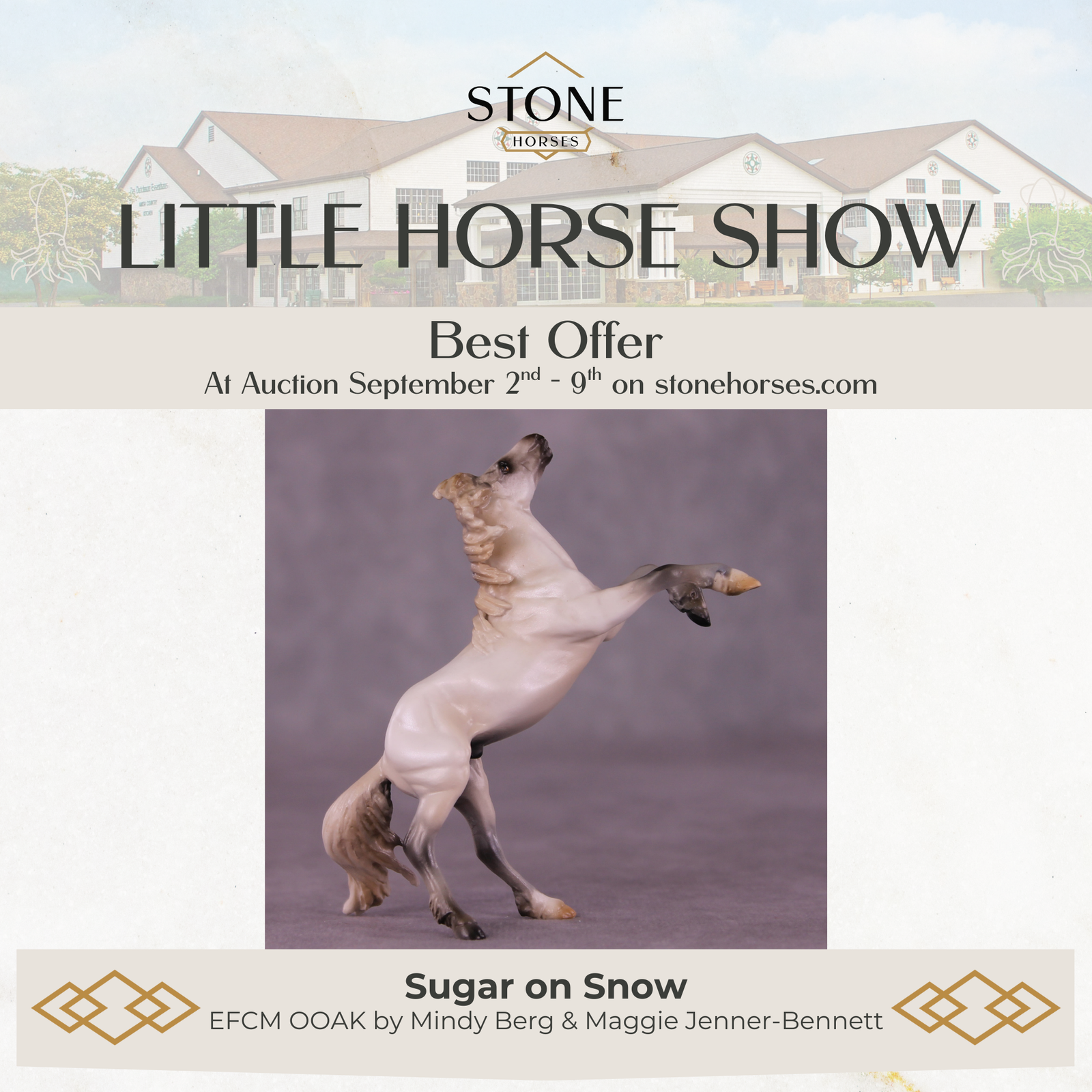 Sugar on Snow OOAK EFCM Chip Rearing Horse by Mindy Berg Best Offers LHS25 09/09/2025