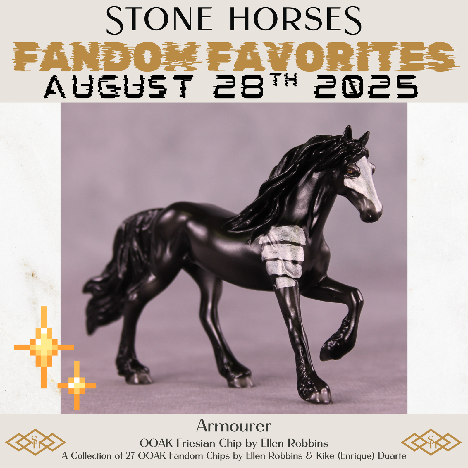 Armourer OOAK Chip Friesian by Ellen Robbins SCD25