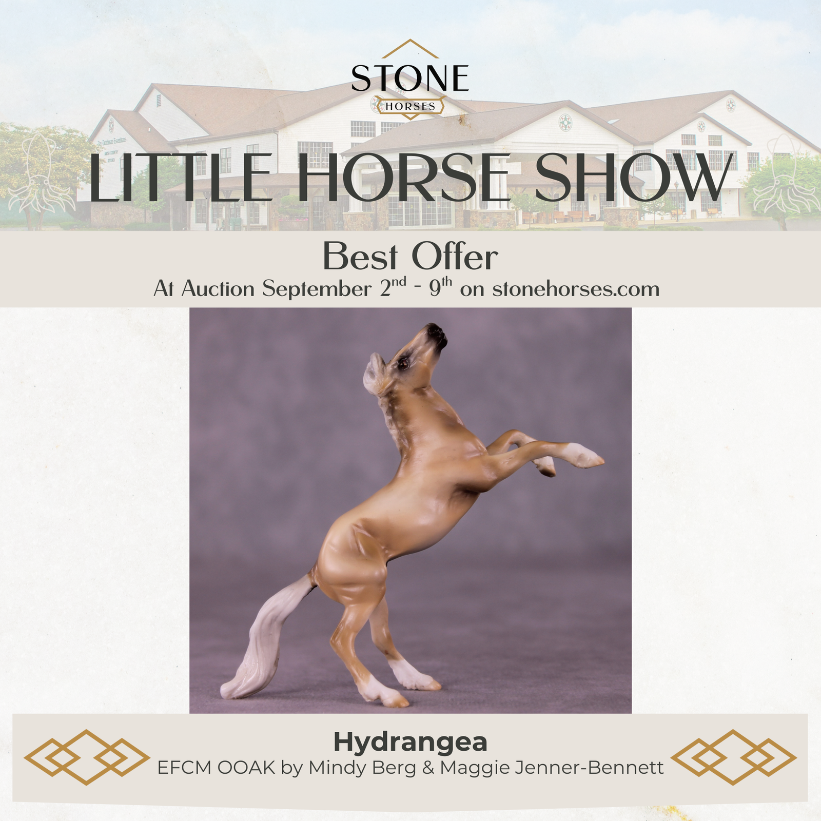 Hydrangea OOAK EFCM Chip Rearing Horse by Mindy Berg Best Offers LHS25 09/09/2025