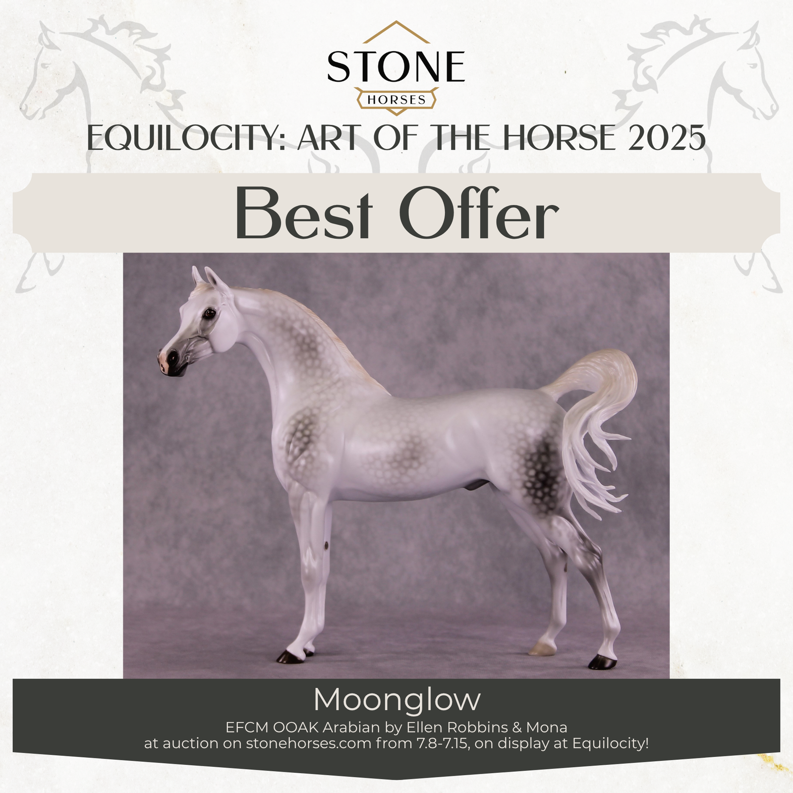 "Moonglow" OOAK FCM Arabian by Ellen Robbins EQ25 Best Offer 07/15/25