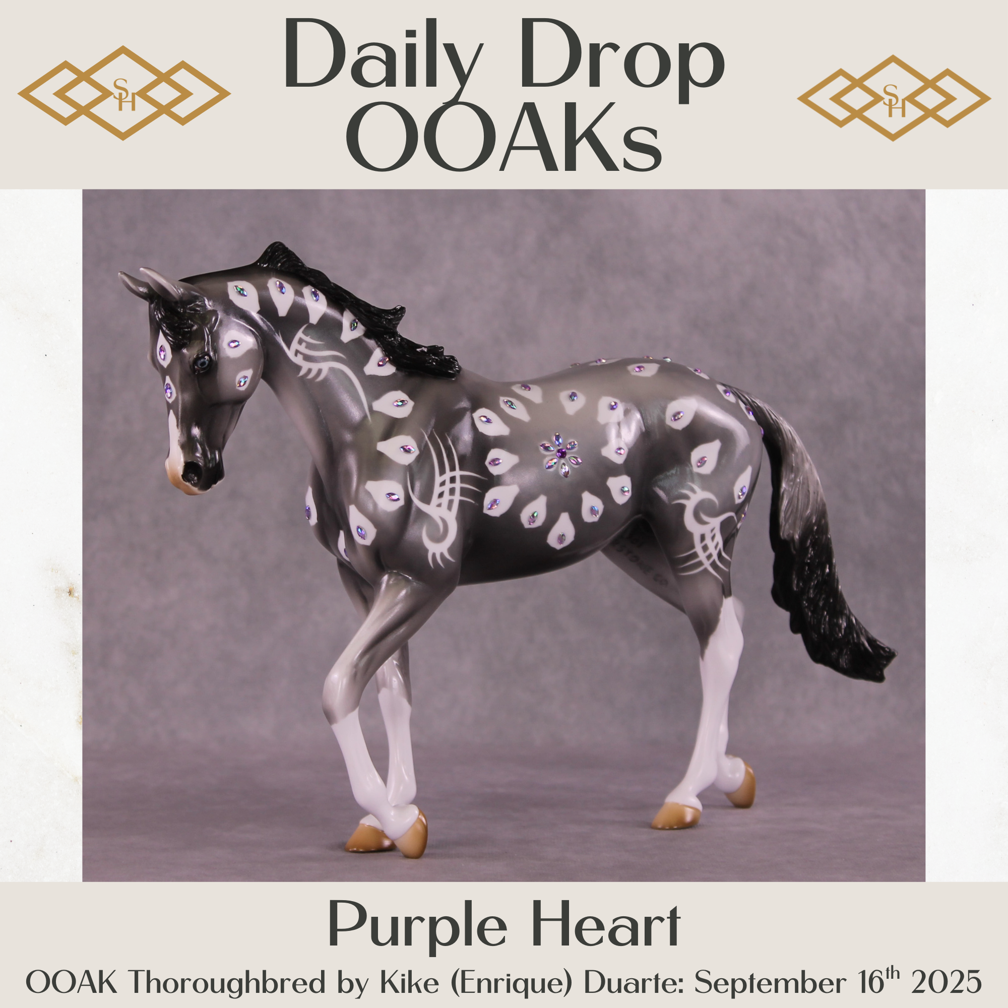 Purple Heart OOAK Thoroughbred by Kike (Enrique) Duarte DDOOAKs25