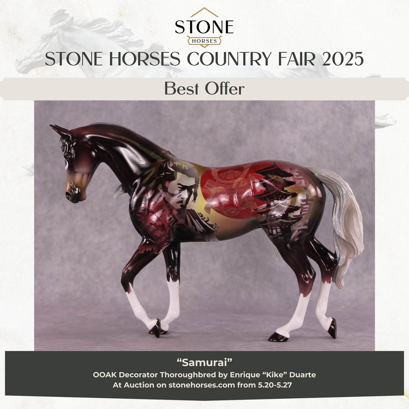 "Samuri" OOAK FCM Thoroughbred by Kike Duarte SHCF25 Best Offer 5/27/25