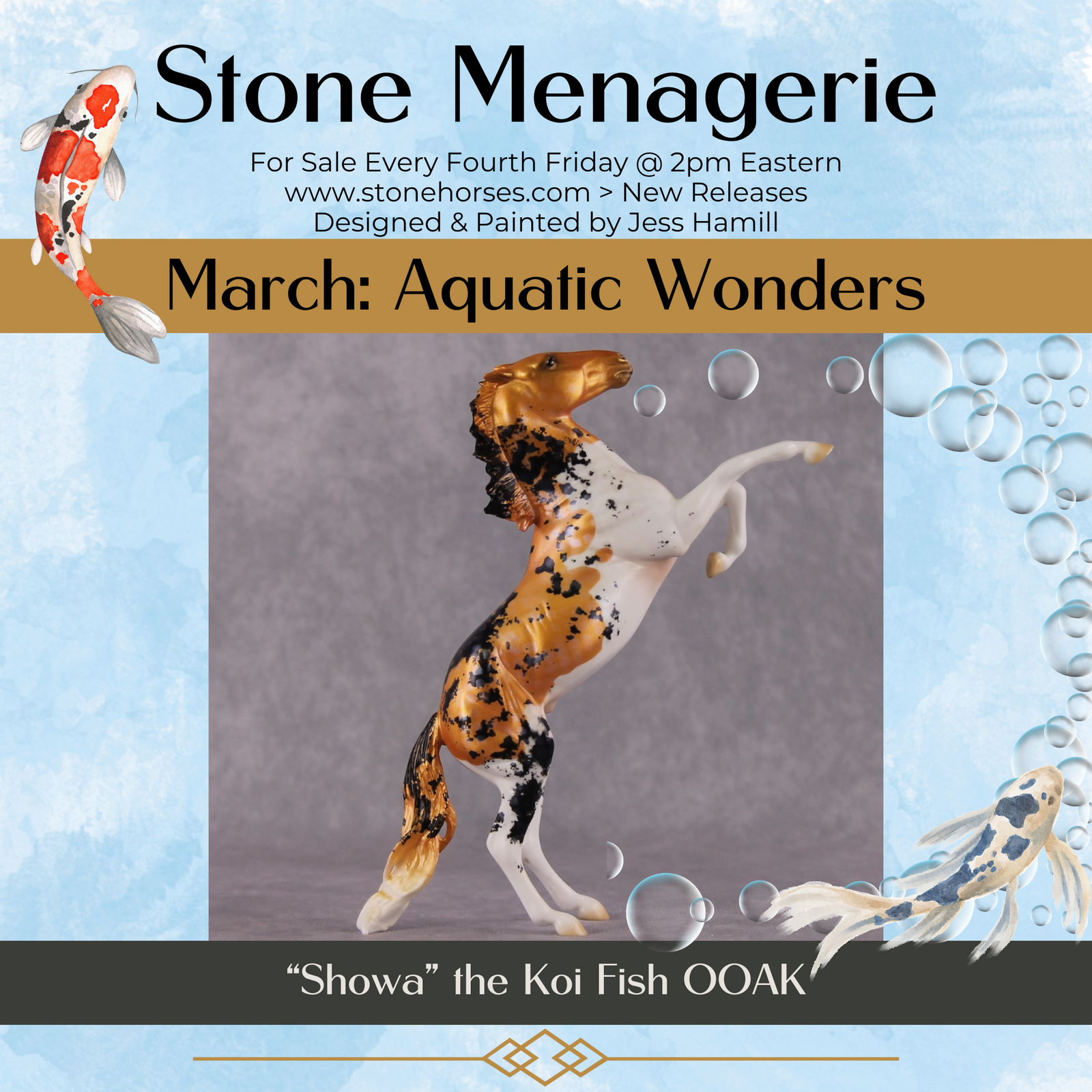 "Showa" OOAK Koi Inspired Rearing Pebble by Jess Hamill