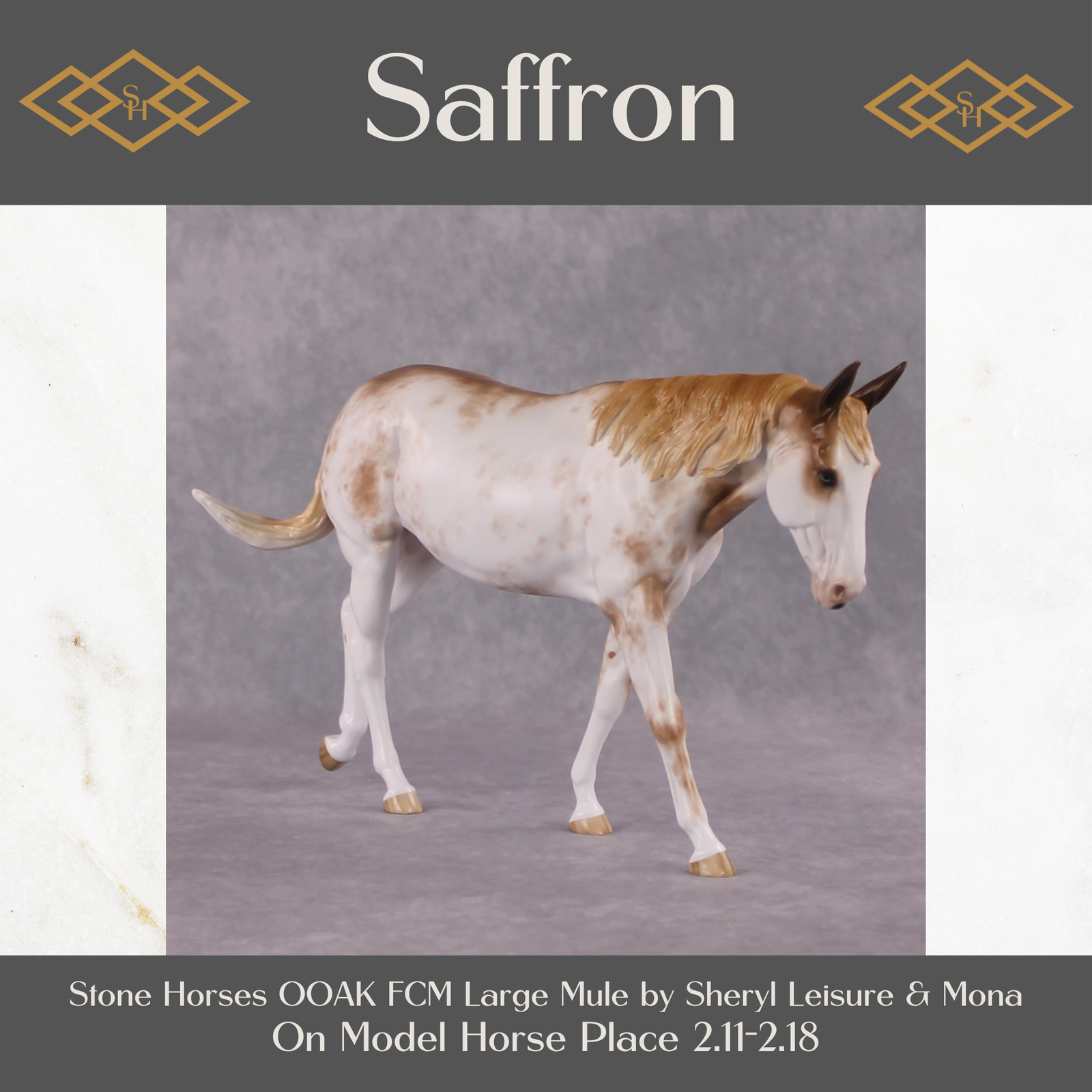 "Saffron" OOAK FCM Stone Horses - Sabino Large Mule by Sheryl Leisure & Mona Best Offer 02/18/2025