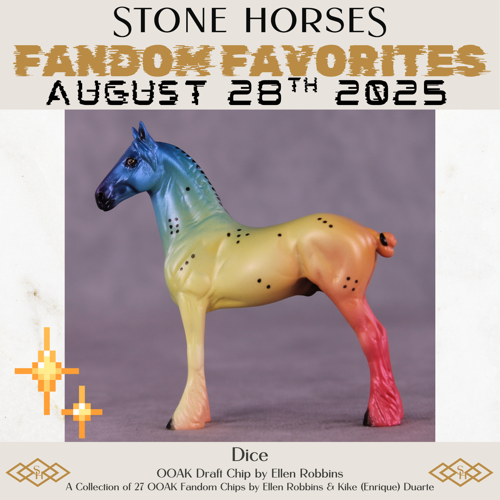 Dice OOAK Chip Standing Draft by Ellen Robbins SCD25