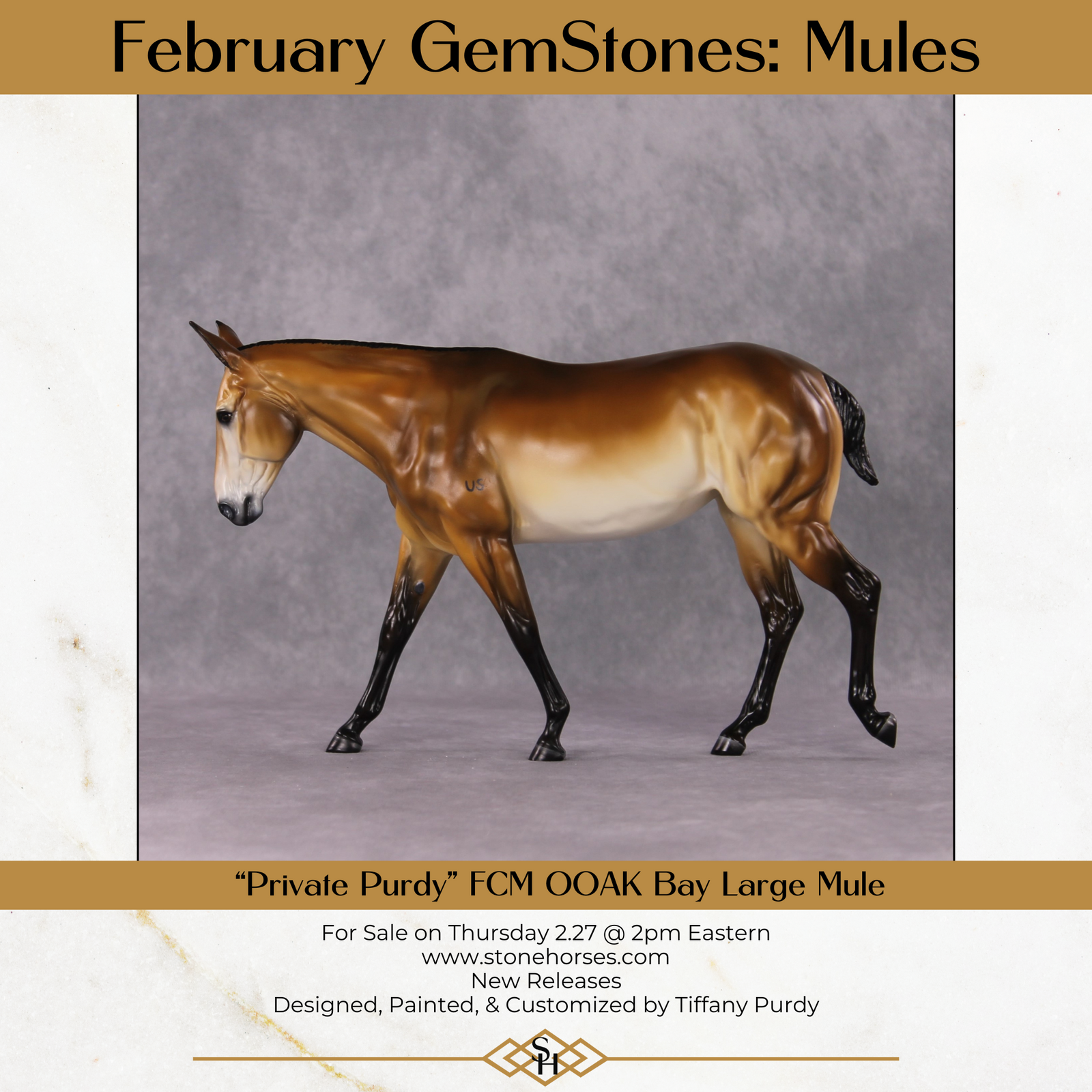 "Private Purdy" OOAK Custom Bay Military Mule By Tiffany Purdy - GemStone Series