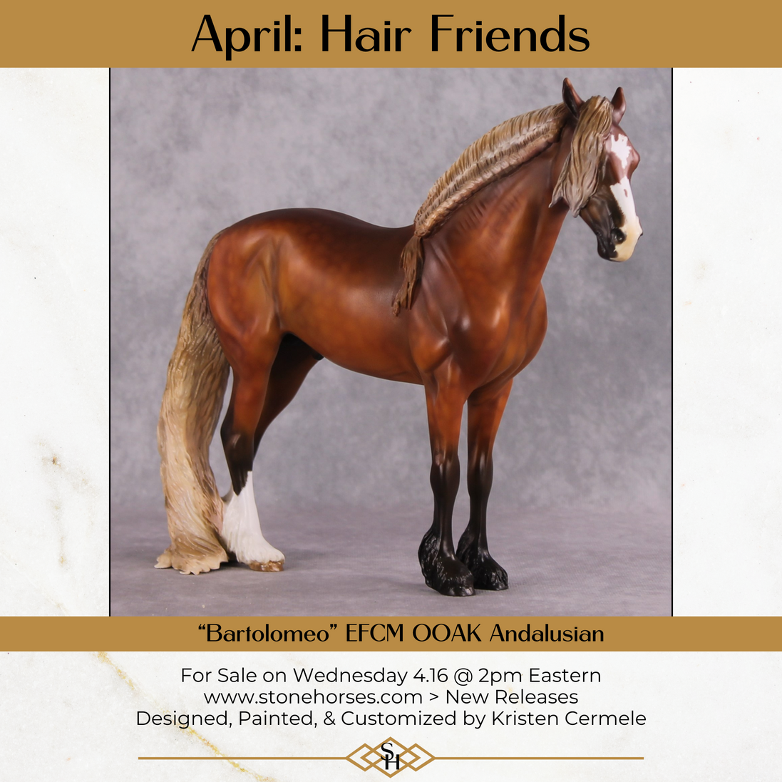 "Bartolomeo" OOAK EFCM Andalusian By Kristen Cermele - April GemStones Series