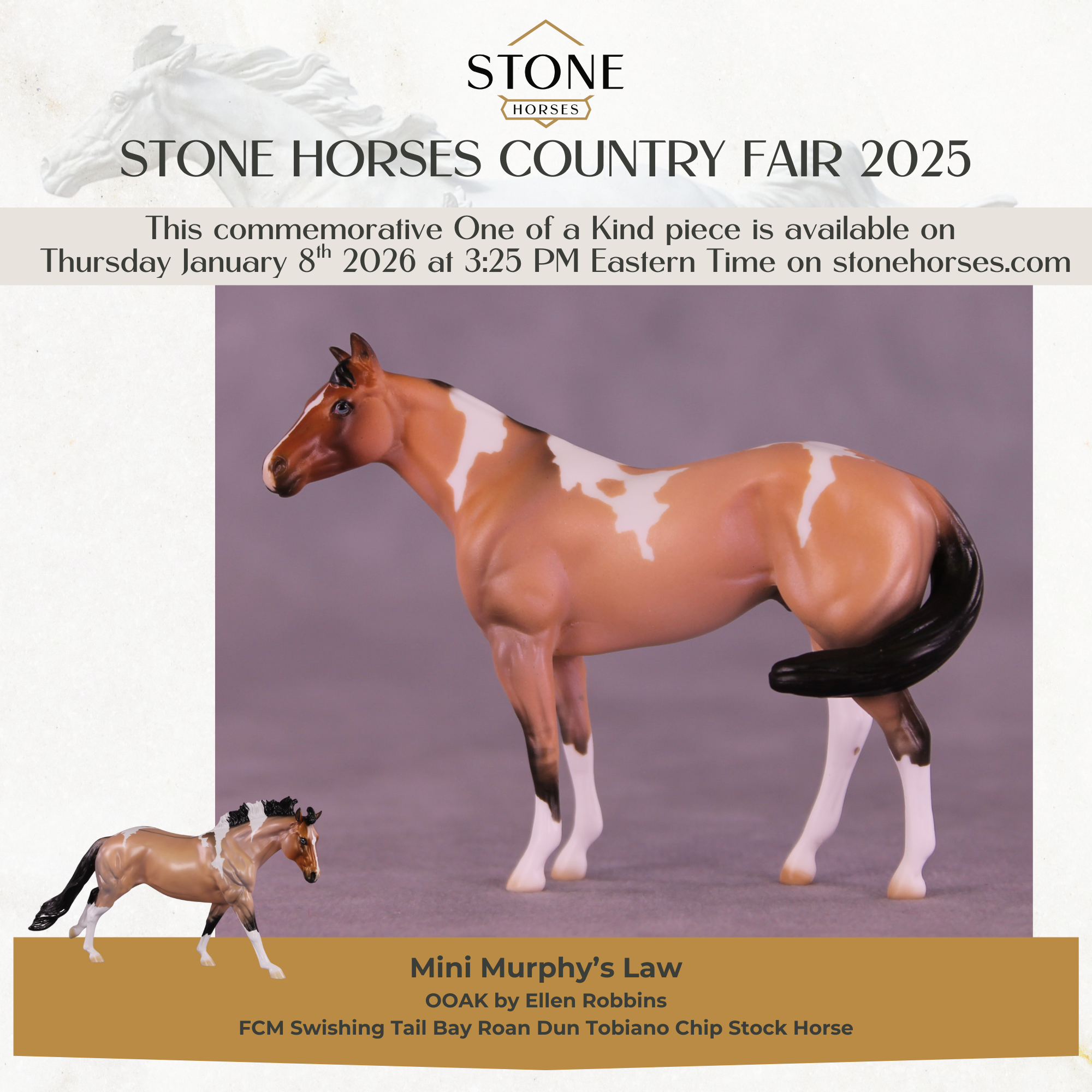 Mini Murphy's Law OOAK FCM Chip Stock Horse by Ellen Robbins &amp; The Stone Horses Team SCD26