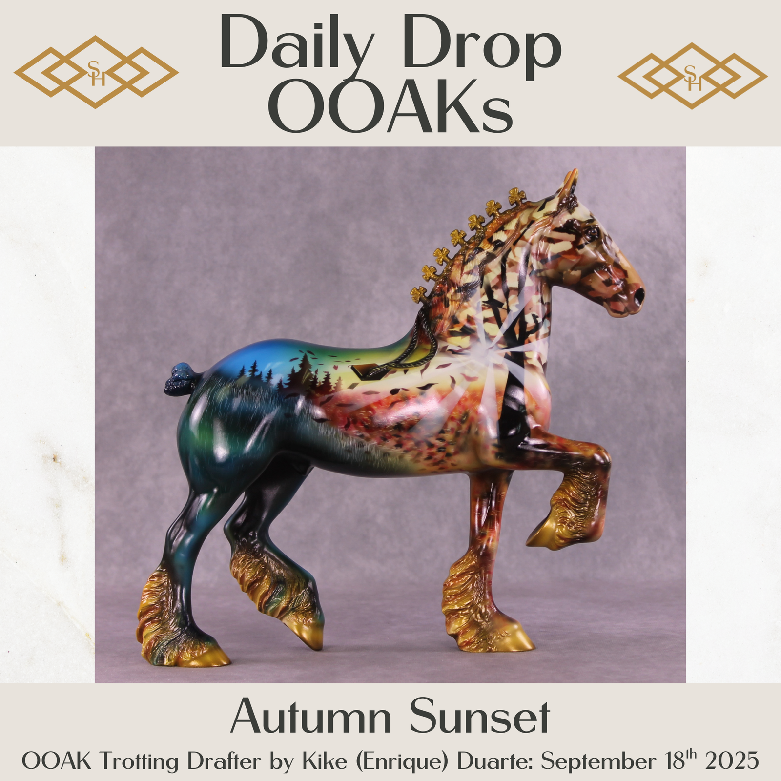 Autumn Sunset OOAK Trotting Drafter by Kike (Enrique) Duarte DDOOAKs25