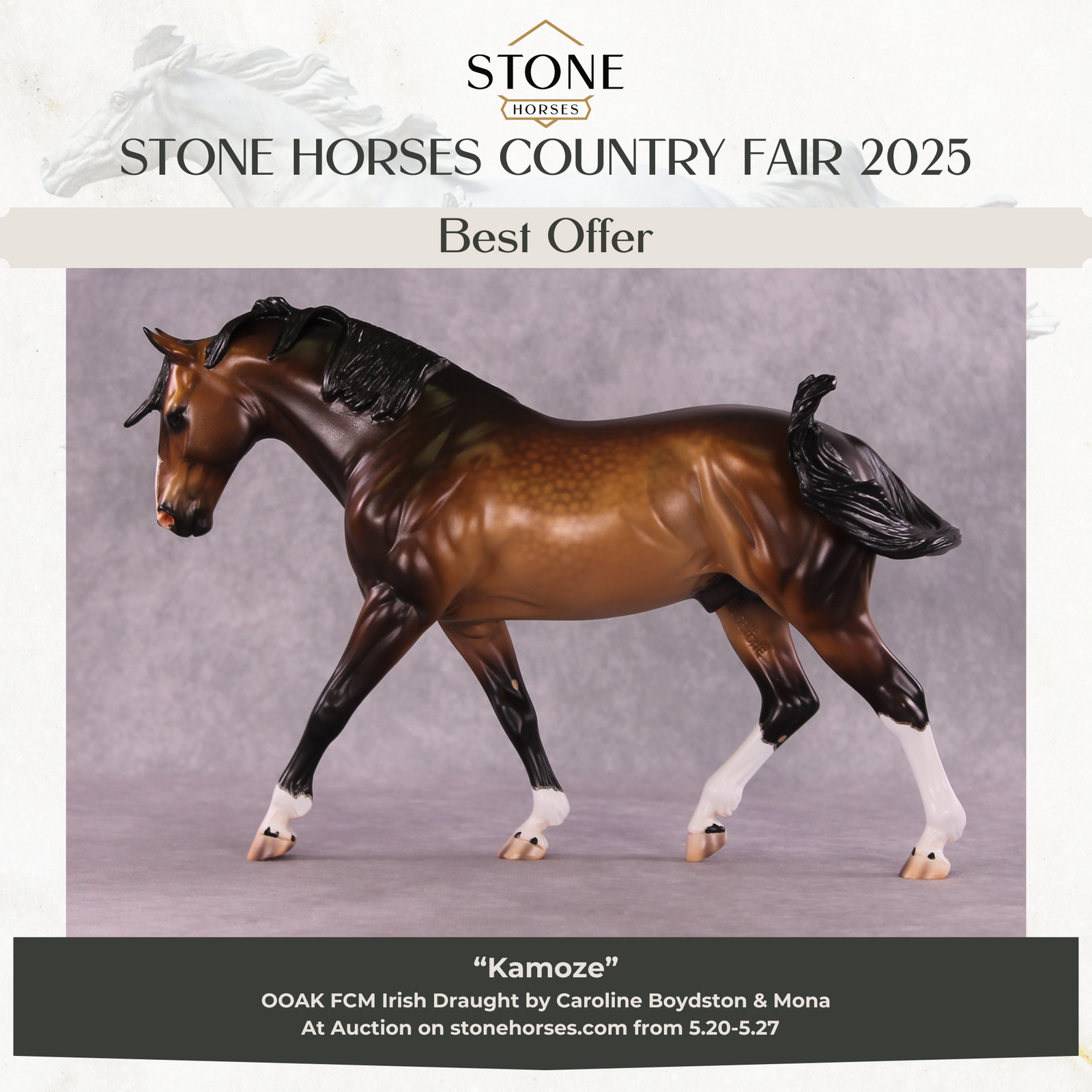 "Kamoze" OOAK FCM Irish Draught By Caroline Boydston SHCF25 Best Offer 5/27/25