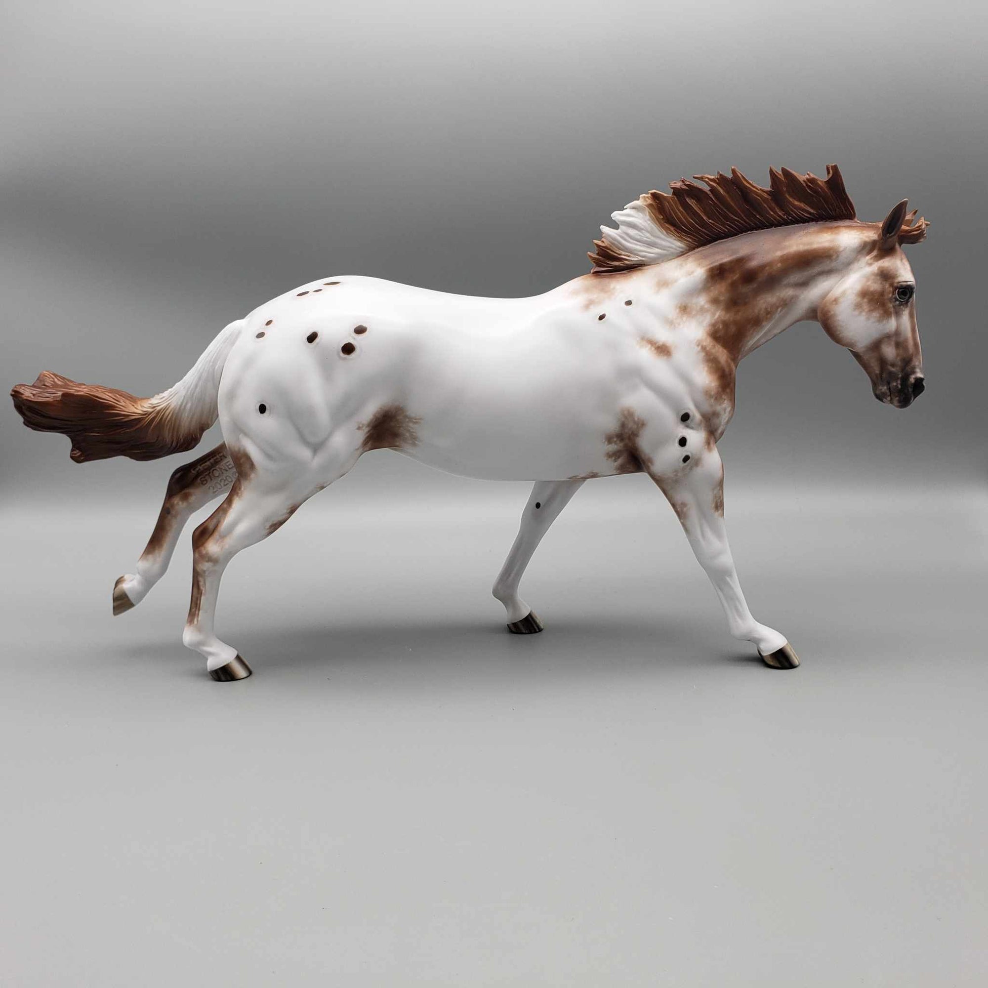 Sockdolager OOAK - Chestnut Appaloosa Running Stock Horse by Sheryl Leisure - Best Offers 1/15/24