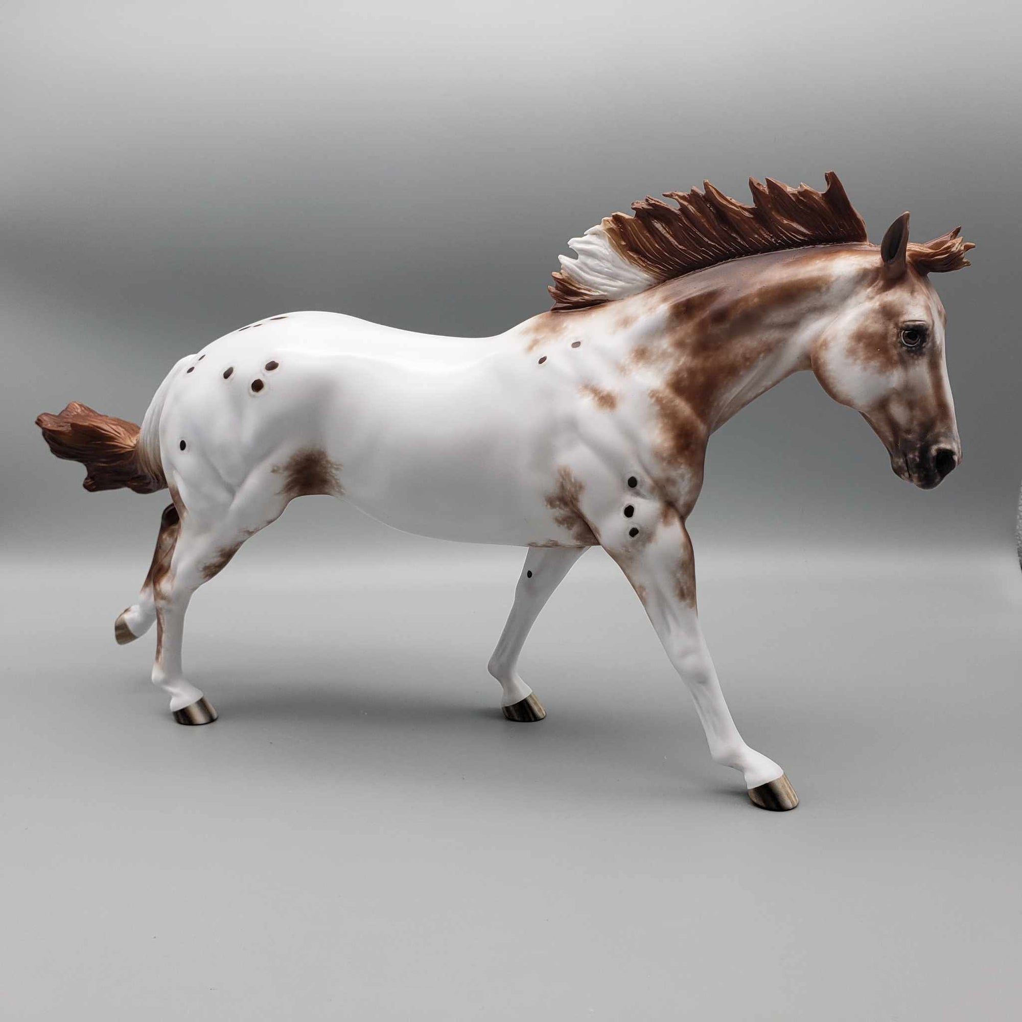 Sockdolager OOAK - Chestnut Appaloosa Running Stock Horse by Sheryl Leisure - Best Offers 1/15/24