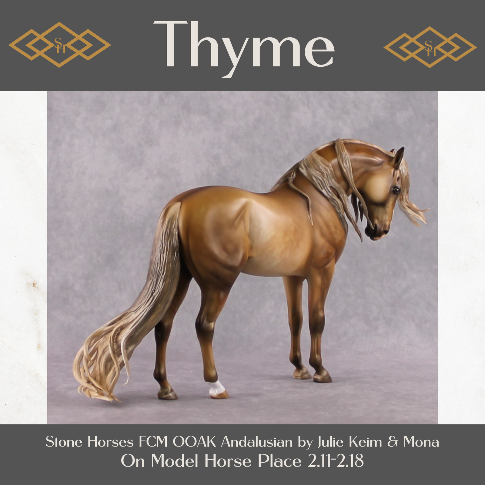 "Thyme" OOAK FCM Stone Horses  - Dunalino Andalusian by Julie Keim & Mona Best Offer 02/18/2025