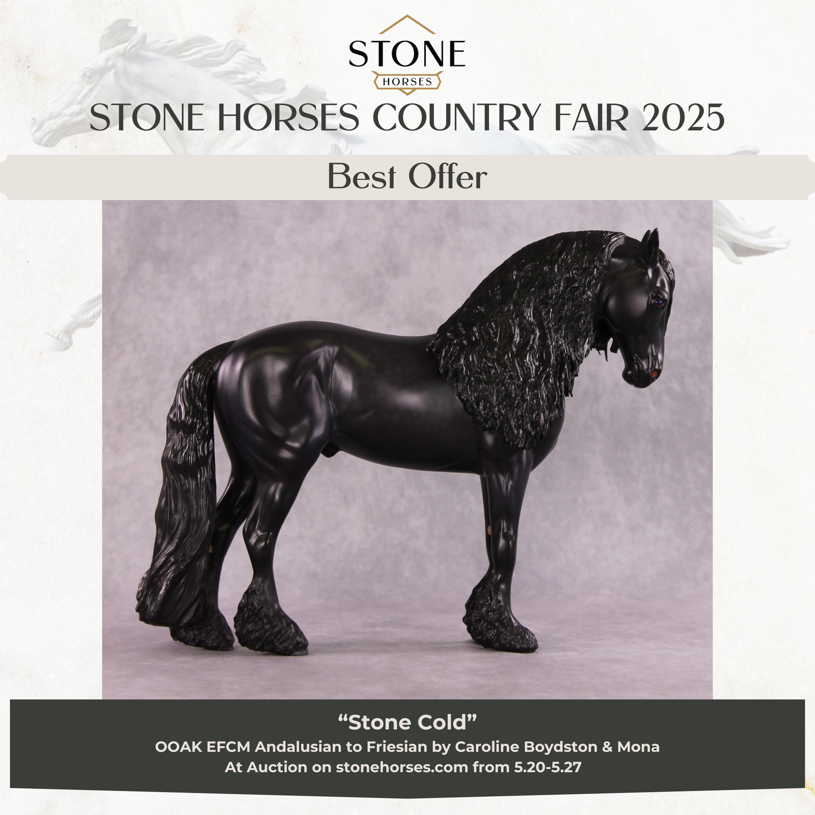 "Stone Cold" OOAK EFCM Andalusian By Caroline Boydston SHCF25 Best Offer 5/27/25