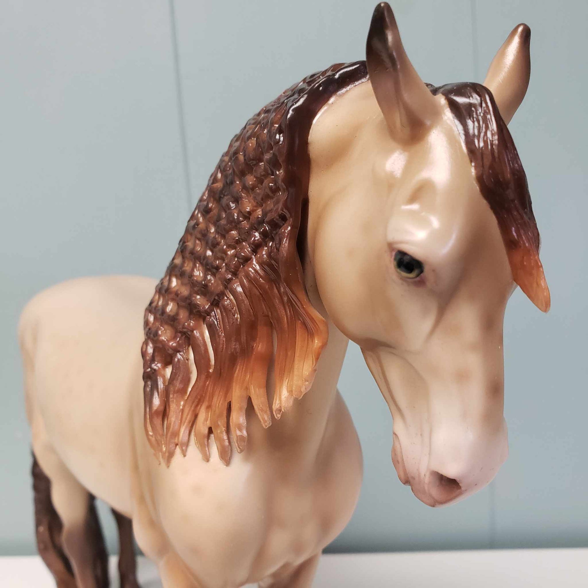 Brave OOAK Amber Champagne with Reverse Dapples Custom Andalusian By Ashley Palmer