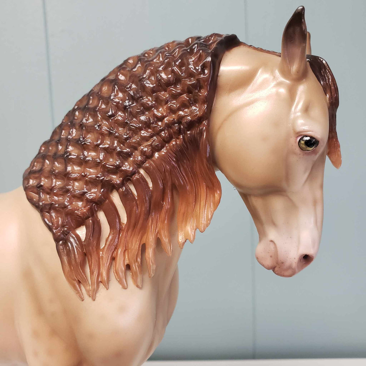 Brave OOAK Amber Champagne with Reverse Dapples Custom Andalusian By Ashley Palmer