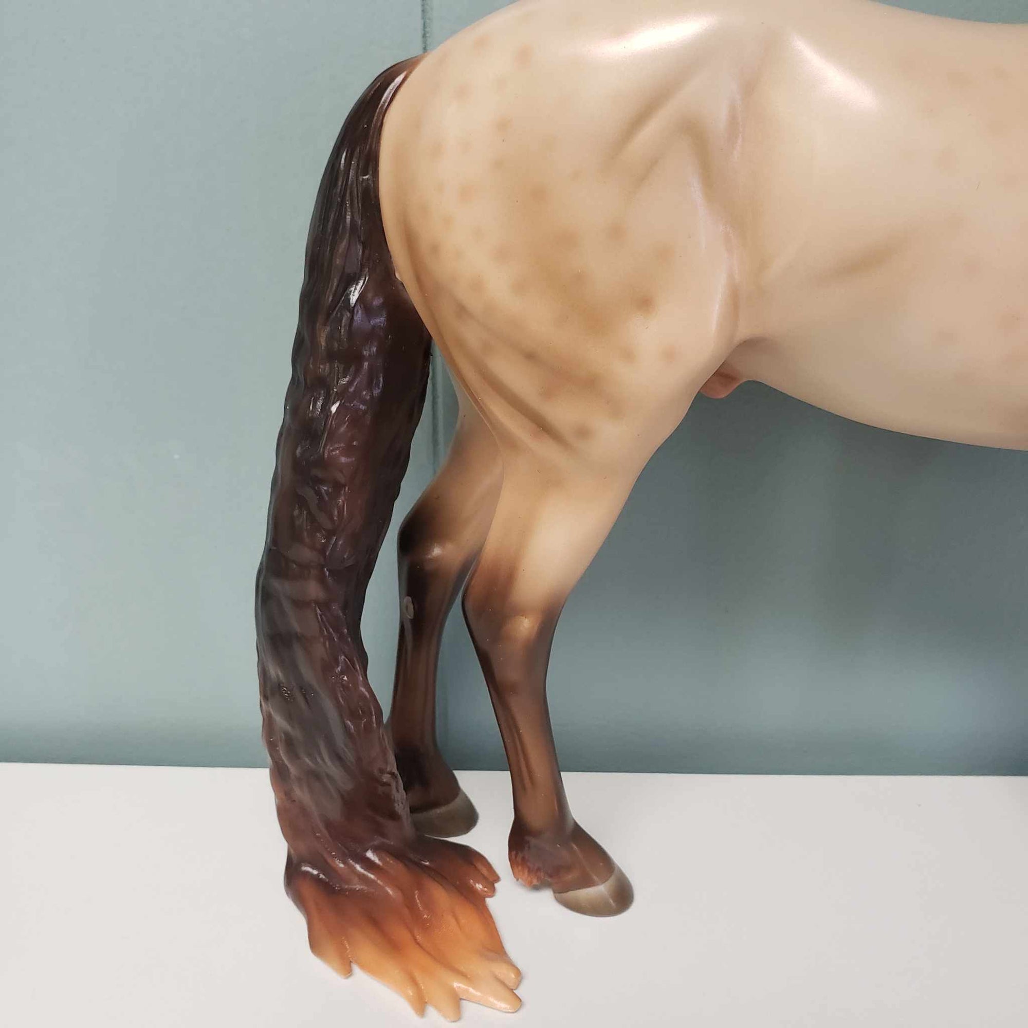 Brave OOAK Amber Champagne with Reverse Dapples Custom Andalusian By Ashley Palmer